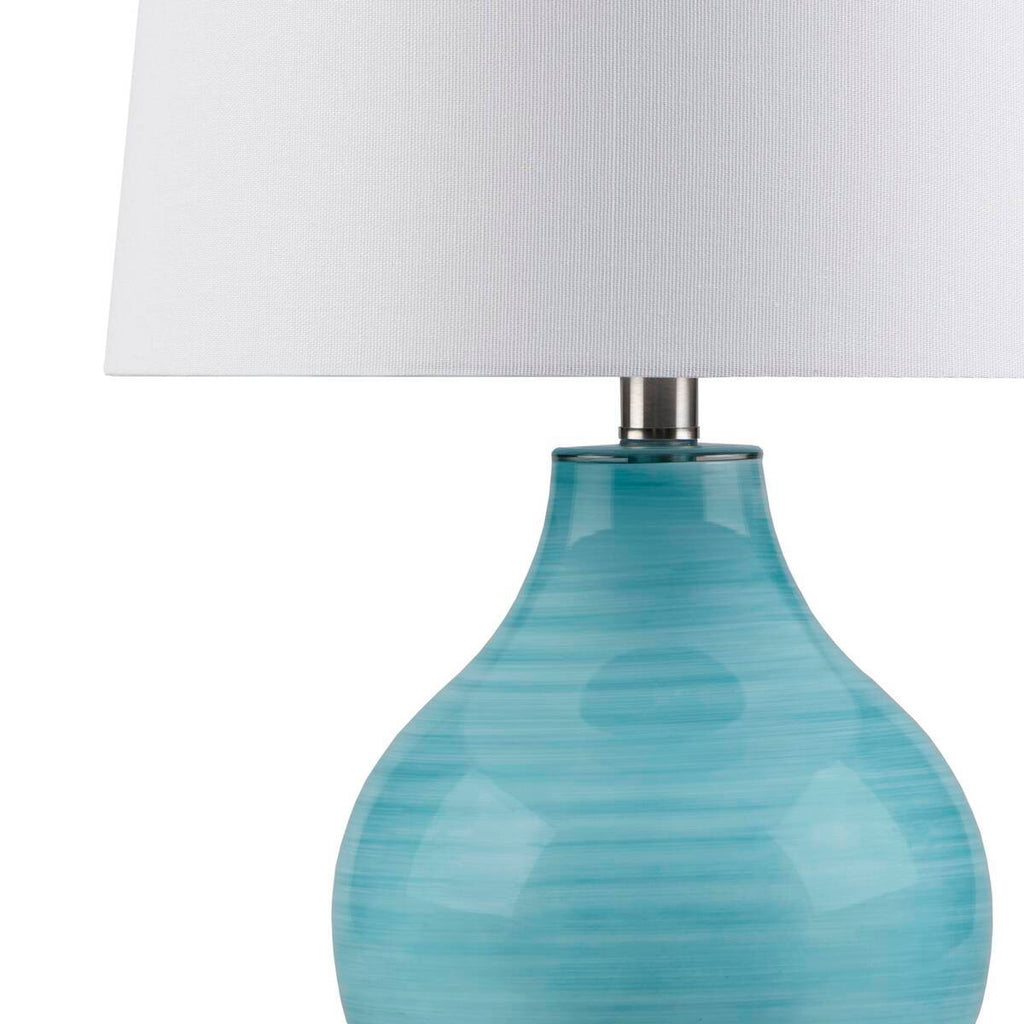 Blue Aqua Swirl Blown Glass Table Lamp Aqua See below