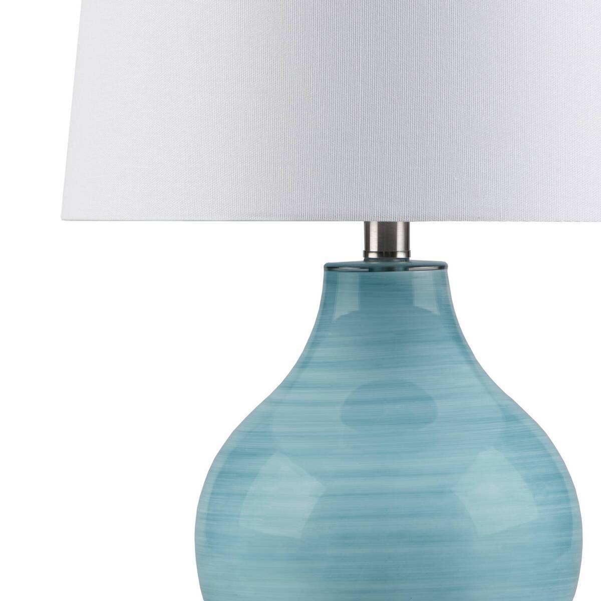 Blue Aqua Swirl Blown Glass Table Lamp Aqua See below