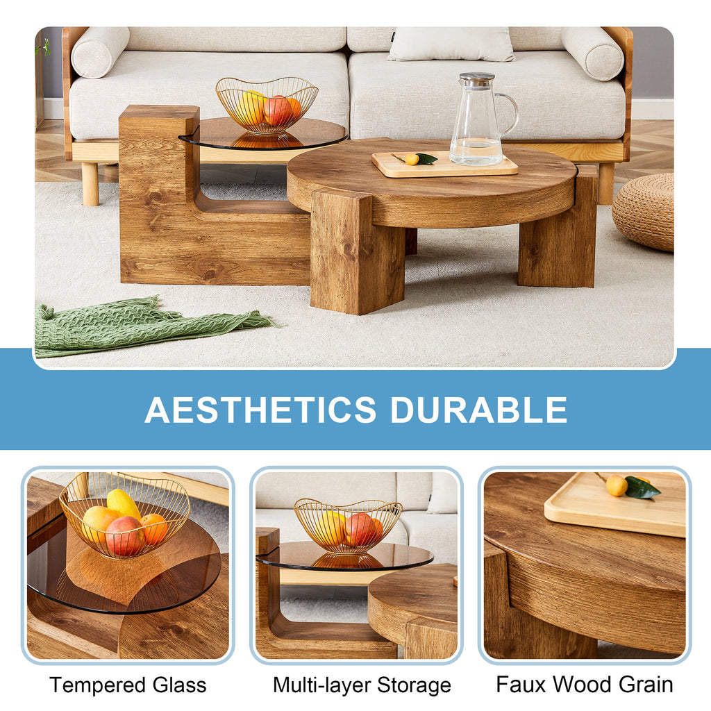 The detachable double-decker coffee table, the stylish design is more precious, and the detachable design can make the use of space more flexible and suitable for various scenes.