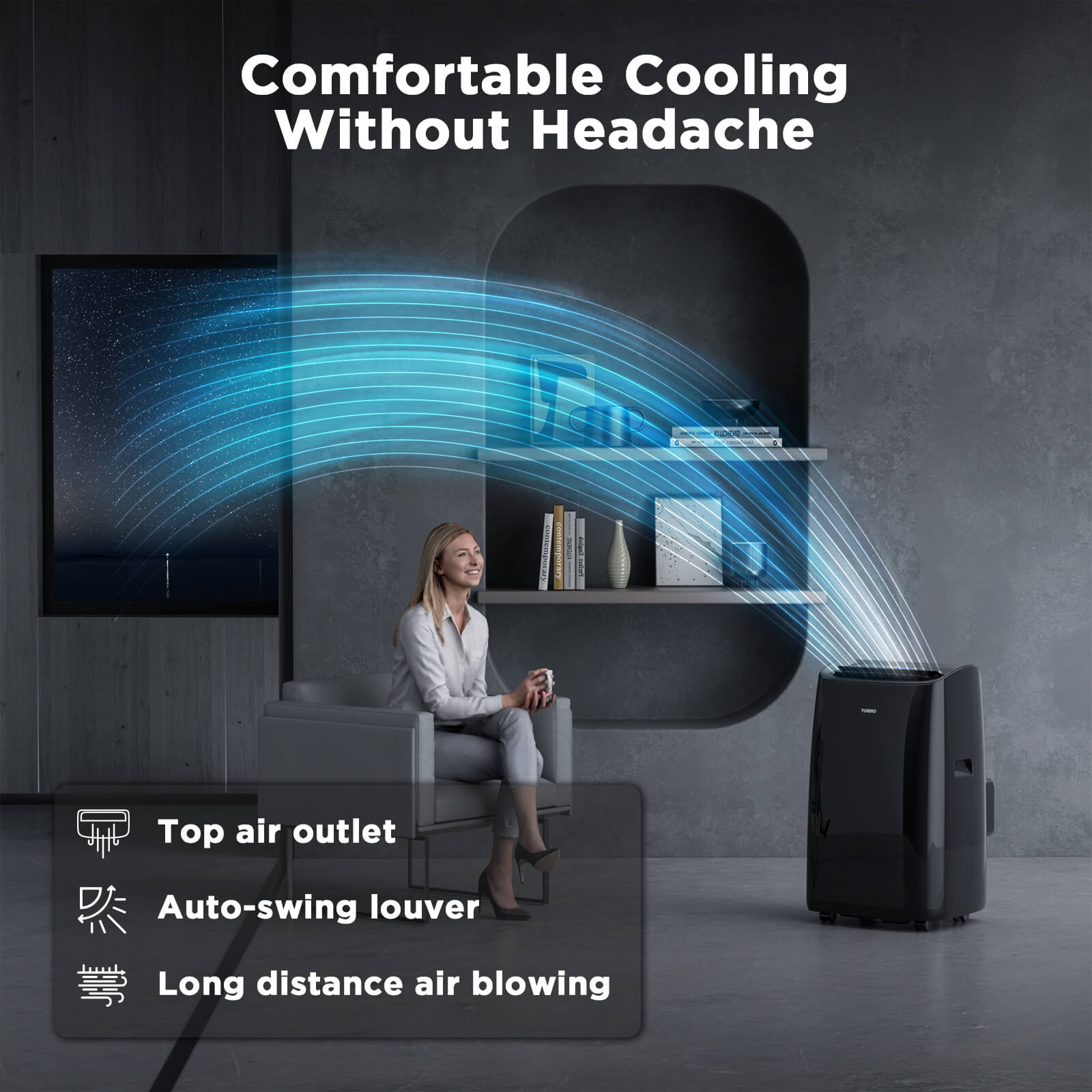 Greenland 14,000 BTU Smart WiFi Portable Air Conditioner - Black