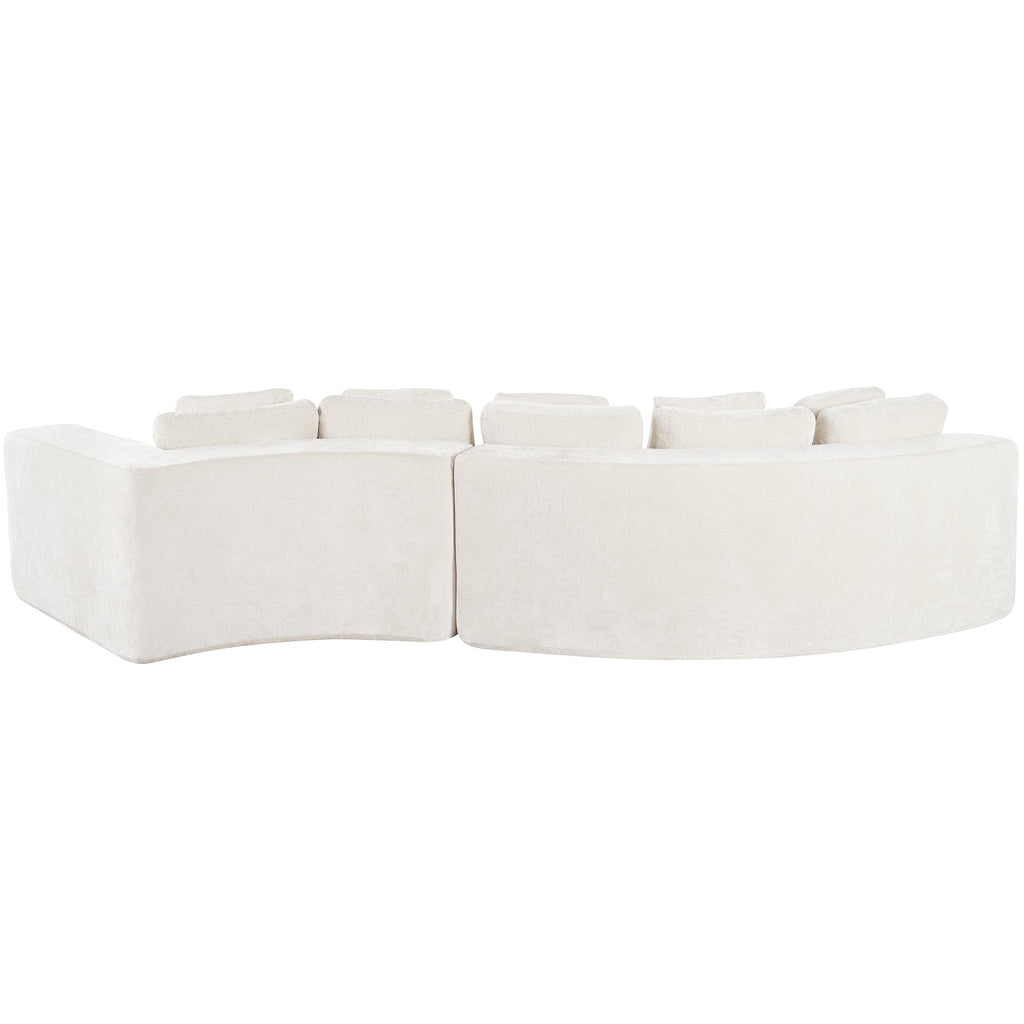 U_Style 115.7' Pure Foam Modular Sofa, 2-Piece Set with 5 Cushions, 4-Seater, Chenille Jacquard Fabric, Curved Design, No Assembly Required, Soft Upholstered Sofa for Living Room & Bedroom