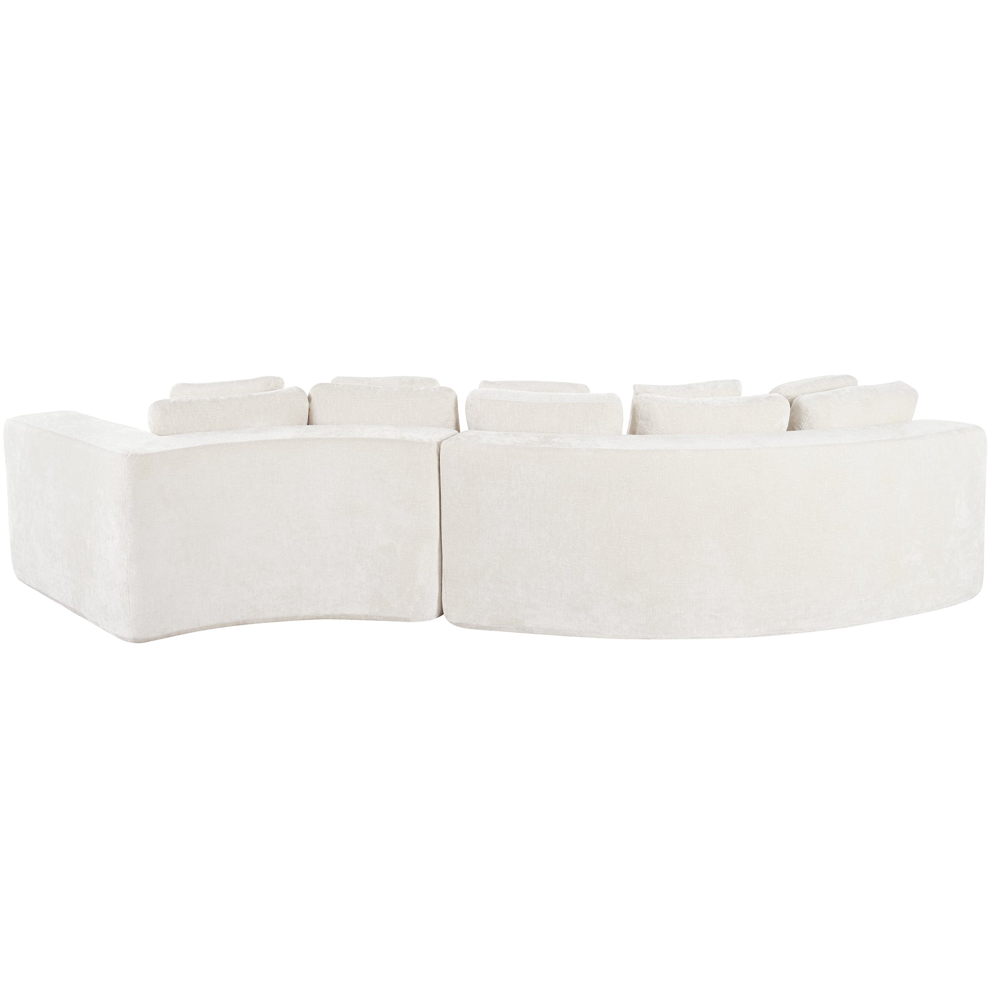 U_Style 115.7' Pure Foam Modular Sofa, 2-Piece Set with 5 Cushions, 4-Seater, Chenille Jacquard Fabric, Curved Design, No Assembly Required, Soft Upholstered Sofa for Living Room & Bedroom