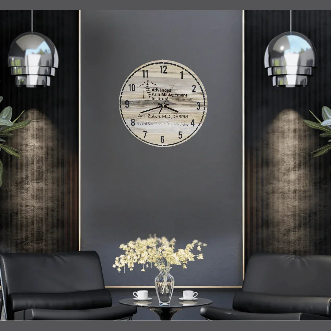 15-Inch Personalized Teak Wall Clock – Custom Luxury Timepiece