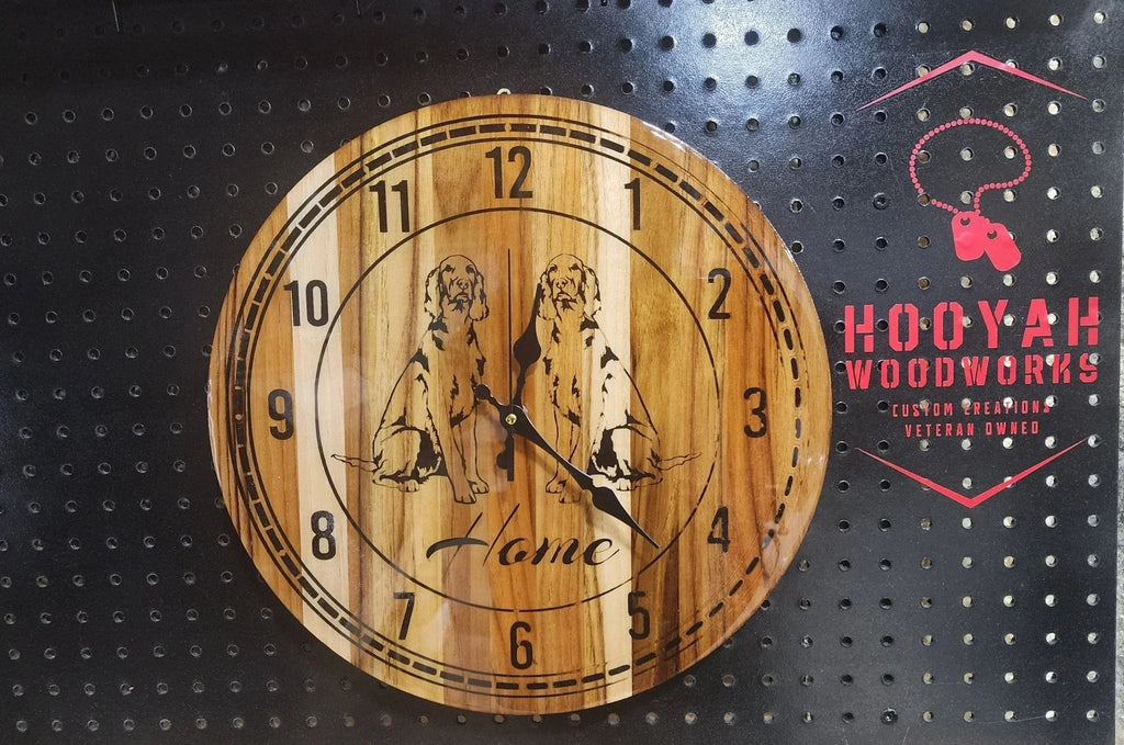 15-Inch Personalized Teak Wall Clock – Custom Luxury Timepiece