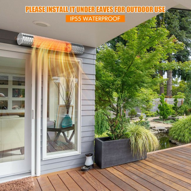 1500W Electric Indoor/Outdoor Waterproof Infrared Patio Heater W/ 2 Power Settings (91826957)