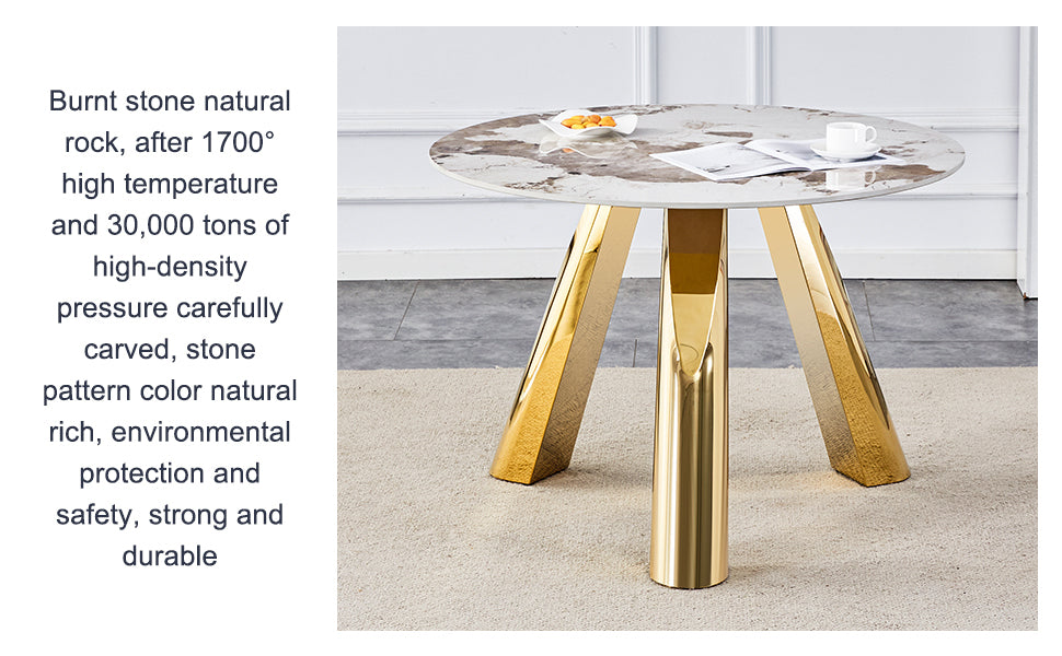 42' Luxury Sintered Stone Table: 0.45' Durable Top + 6' Steel Legs, 350lb Capacity, Stain/Heat-Resistant White/Gray Veined Surface - Modern Minimalist Design