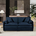 Oversized Chenille Loveseat Sofa, Oversized 2-Seater Small Cloud Couch, Modern Comfy Deep Seat Love Seat for Living Room Bedroom Office Apartment,DIY Combination,Blue