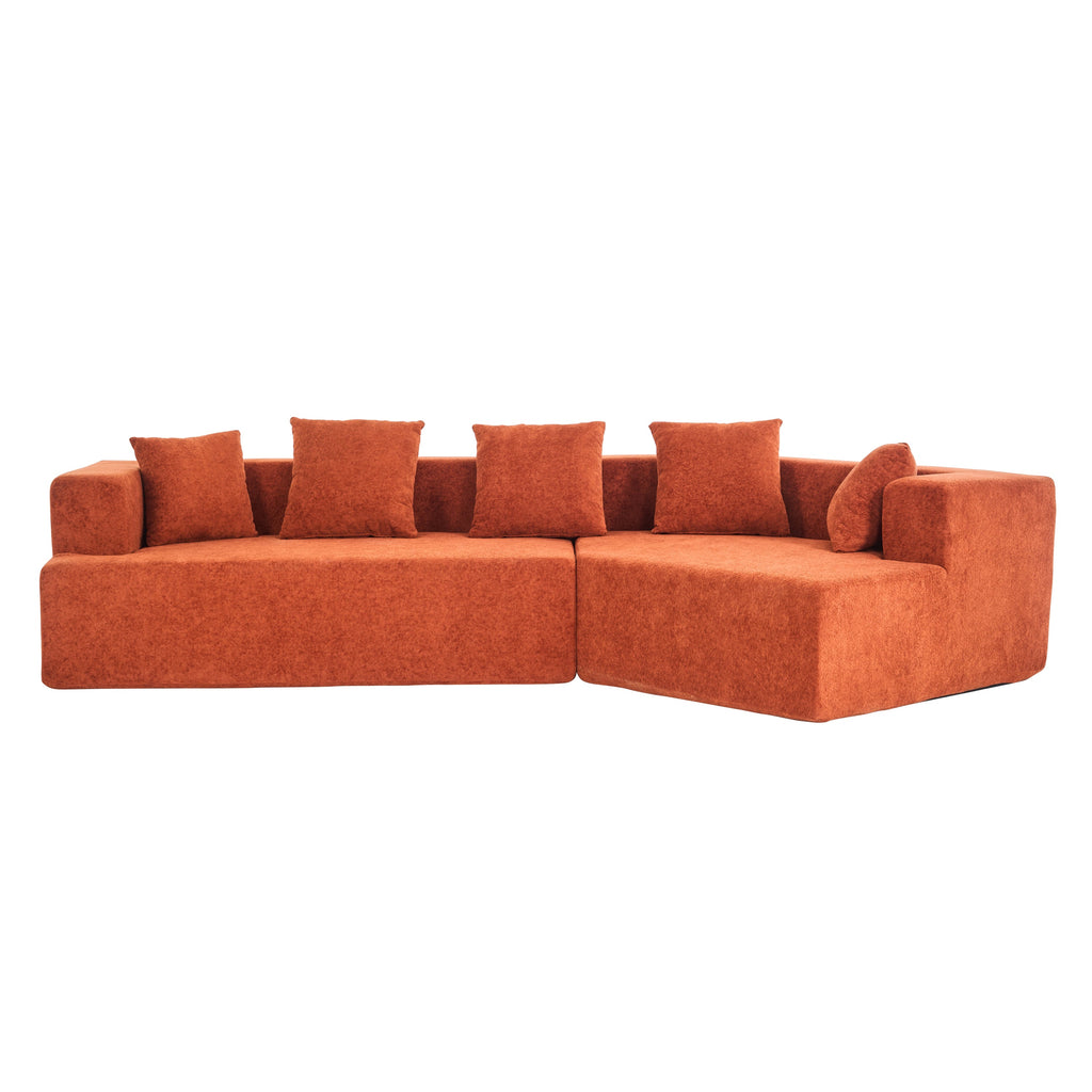Memory Foam Couch, No Installation & Easy to Transport, Deep Seat Modern Sofa with Chenille Fabric, Couch for Living Room, Bedroom, Apartment, Home Office