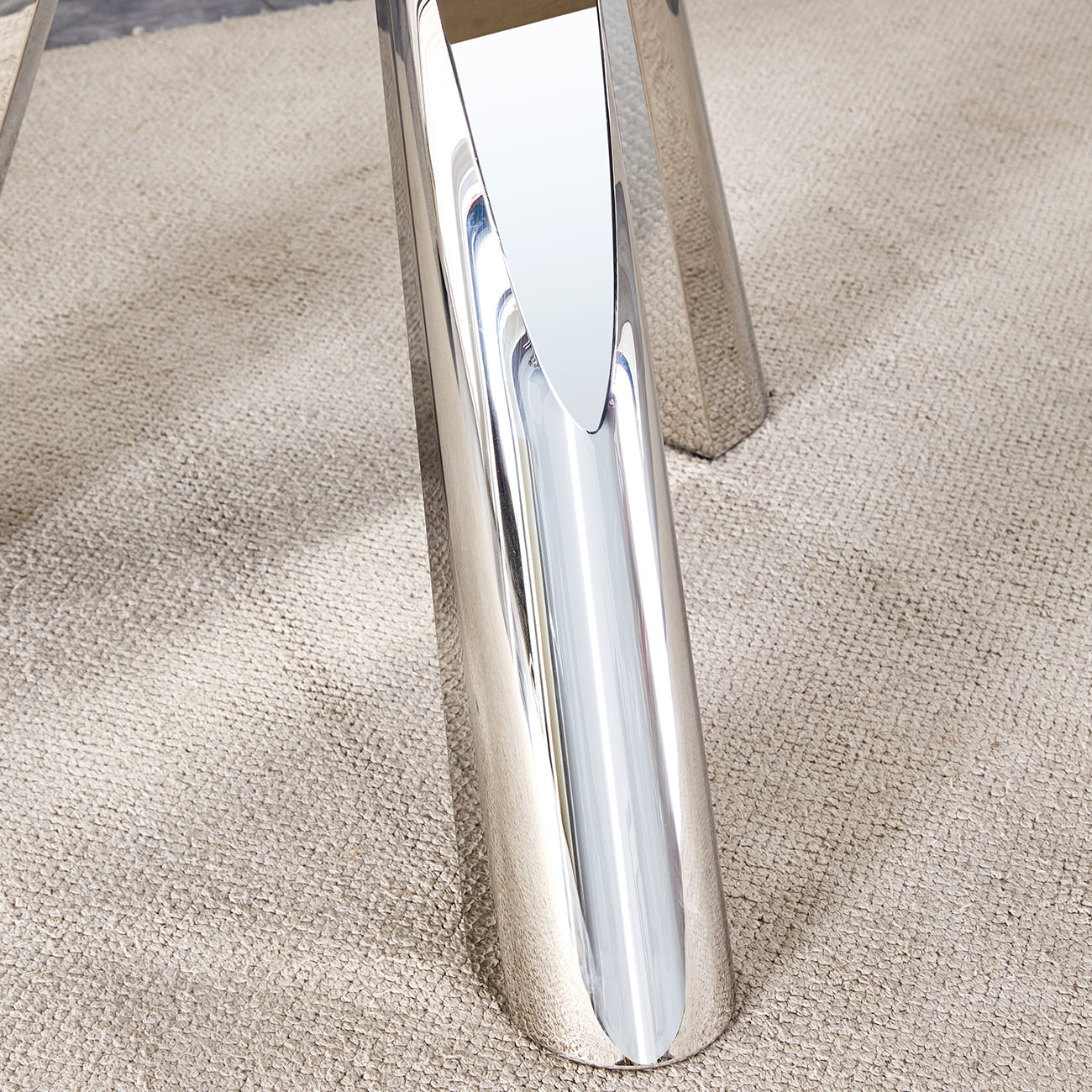 42' Luxury Sintered Stone Table: 0.45' Durable Top + 6' Steel Legs, 350lb Capacity, Stain/Heat-Resistant White/Gray Veined Surface - Modern Minimalist Design