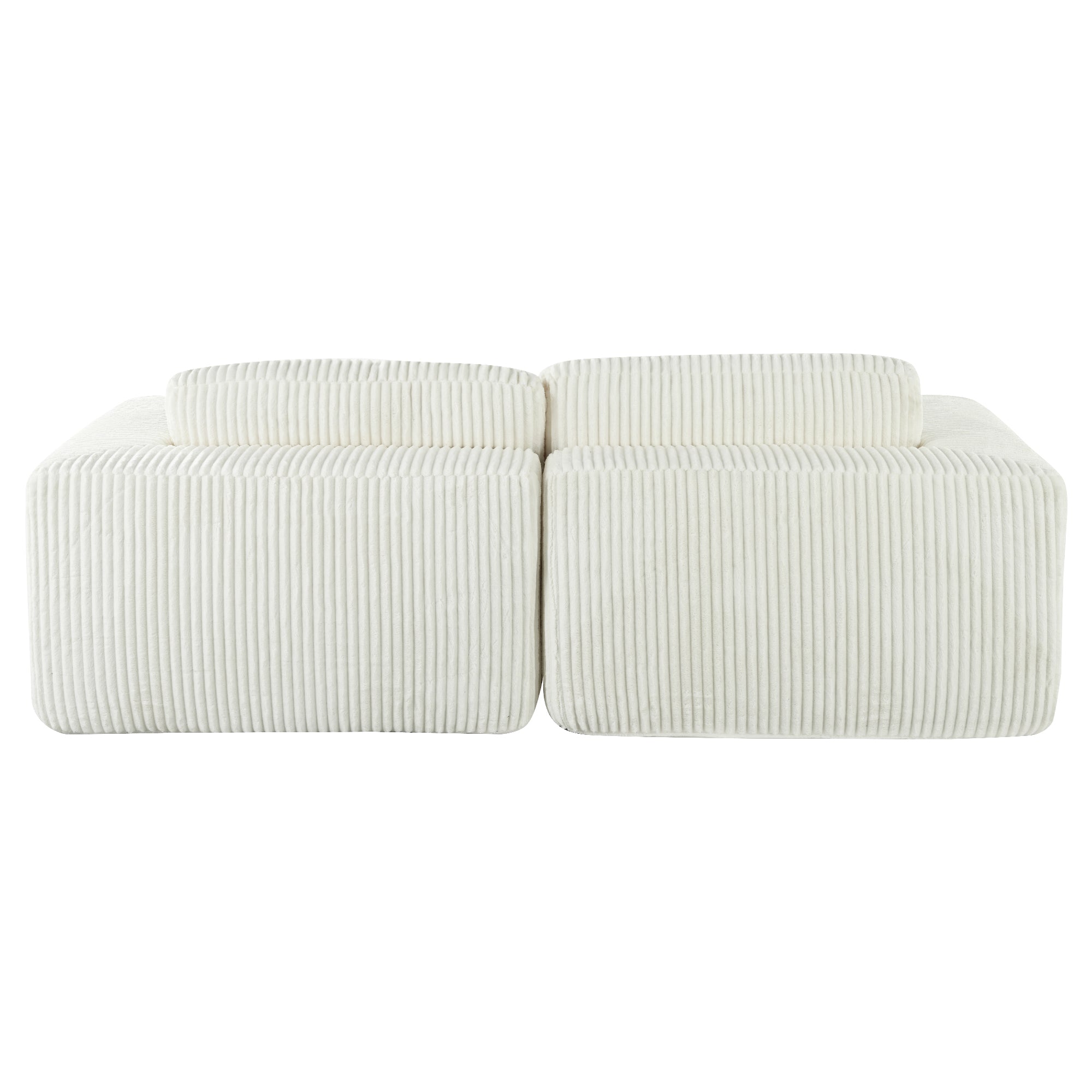 U_Style Corduroy Double Sofa Bed with 2 Pillows, Perfect for Living Rooms, Apartments, Offices