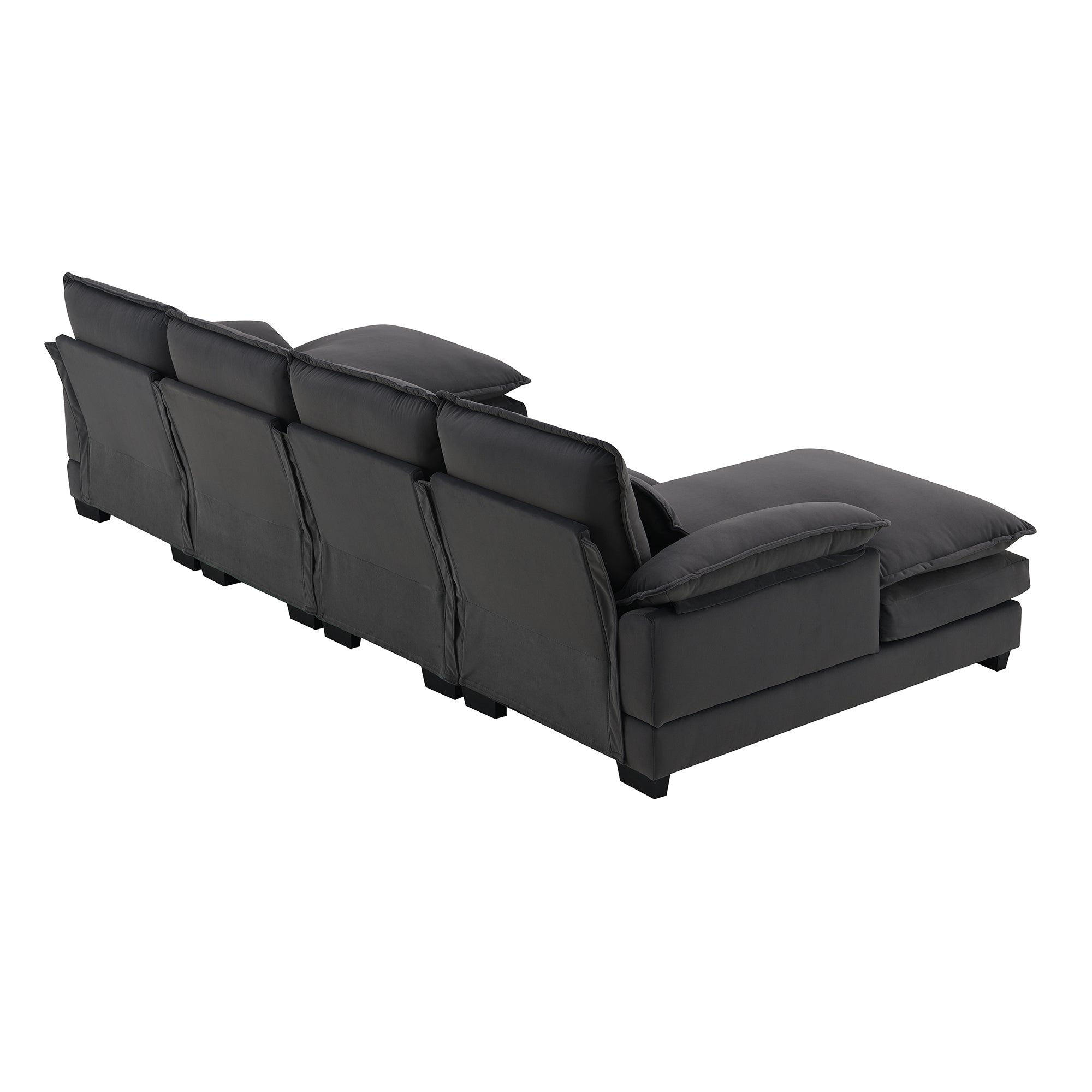 109.8*55.9' Modern U-shaped Sectional Sofa with Waist Pillows,6-seat Upholstered Symmetrical Sofa Furniture,Sleeper Sofa Couch with Chaise Lounge for Living Room,Apartment,5 Color