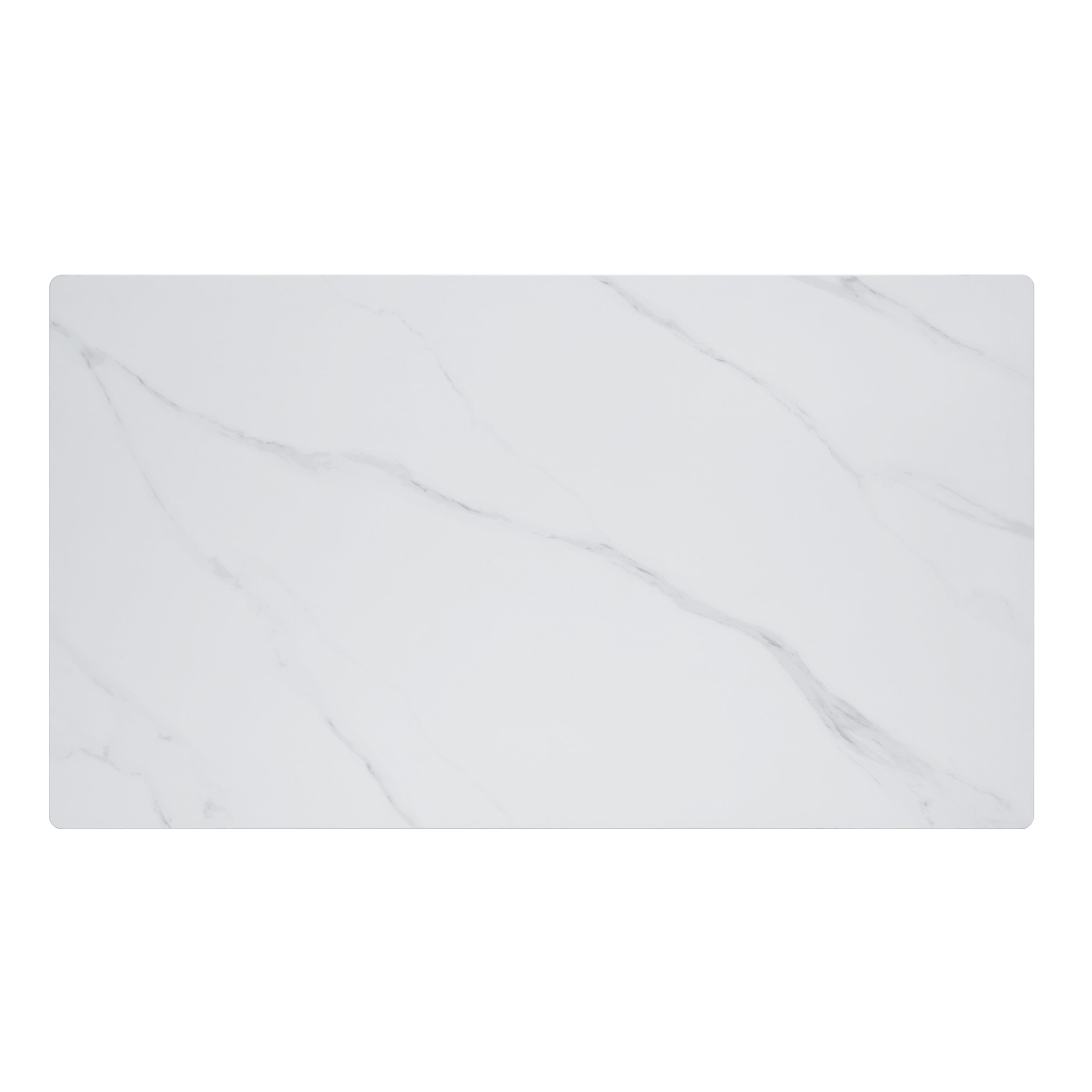 Modern Contemporary Dining Table 1pc Sintered Stone Tabletop Marble-Look Black Metal Legs Kitchen Dining Furniture
