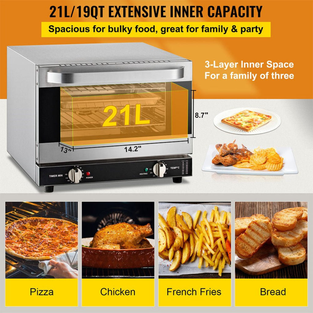 Heavy Duty Commercial Stainless Steel Countertop Convection Toaster Oven (SAK51683)