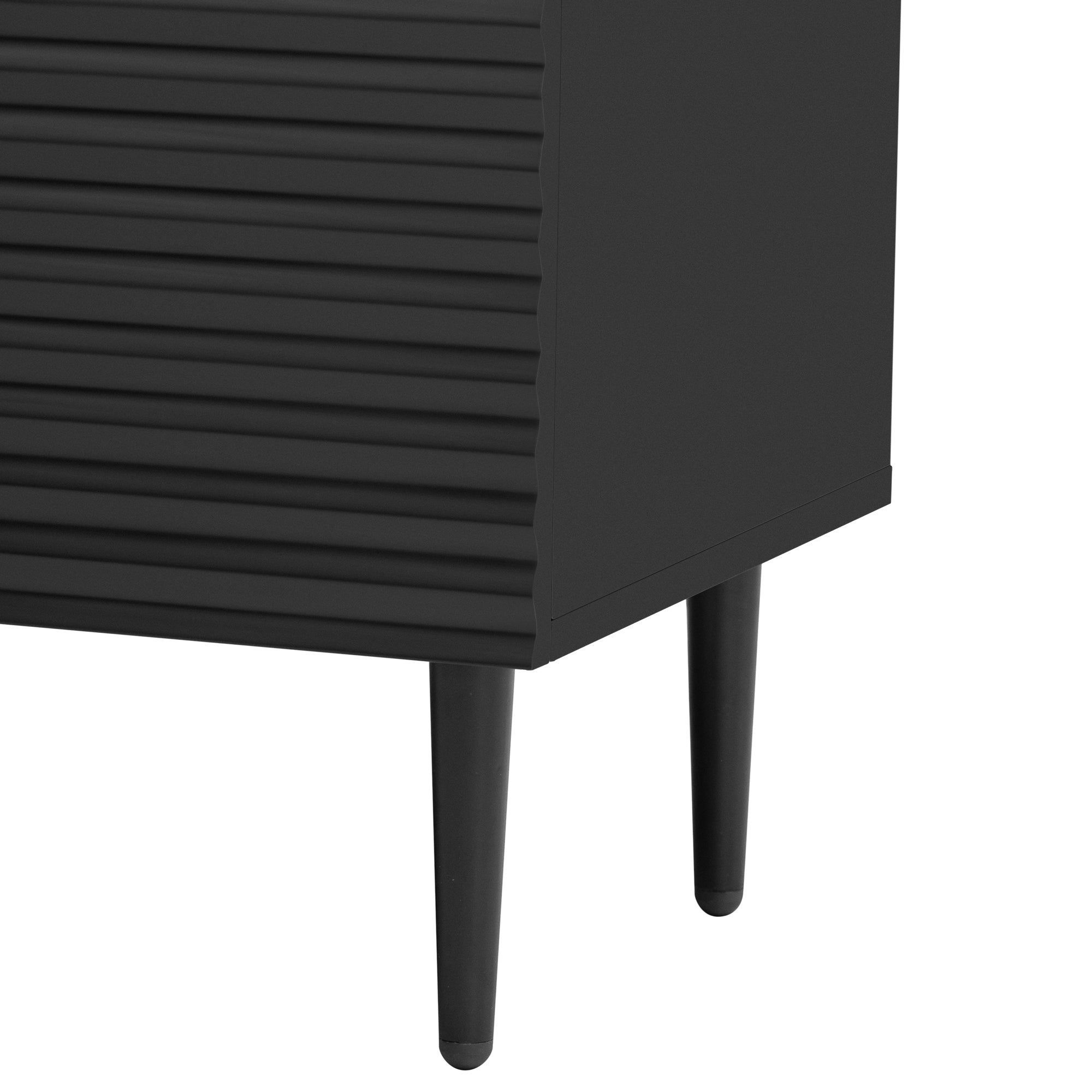 Mirod Set of 2 Modern Minimalist Side Cabinets,Versatile Storage Solution,Adjustable Shelves,Stylish Geometric Door Design,Perfect as TV Stand
