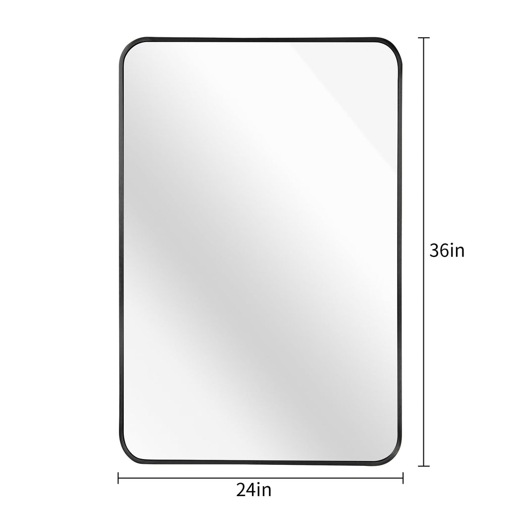 Black 24x36 INCH Metal Rectangle Barhroom mirror