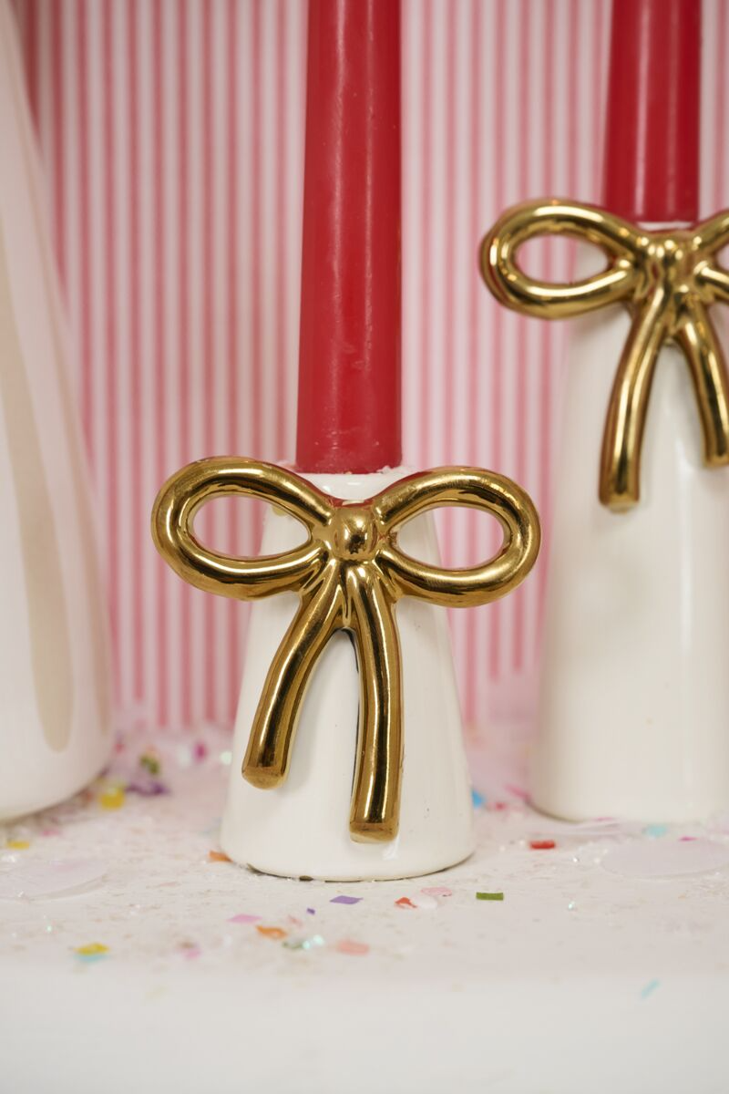 Bowtie Sculptural Candleholders — Set of 4