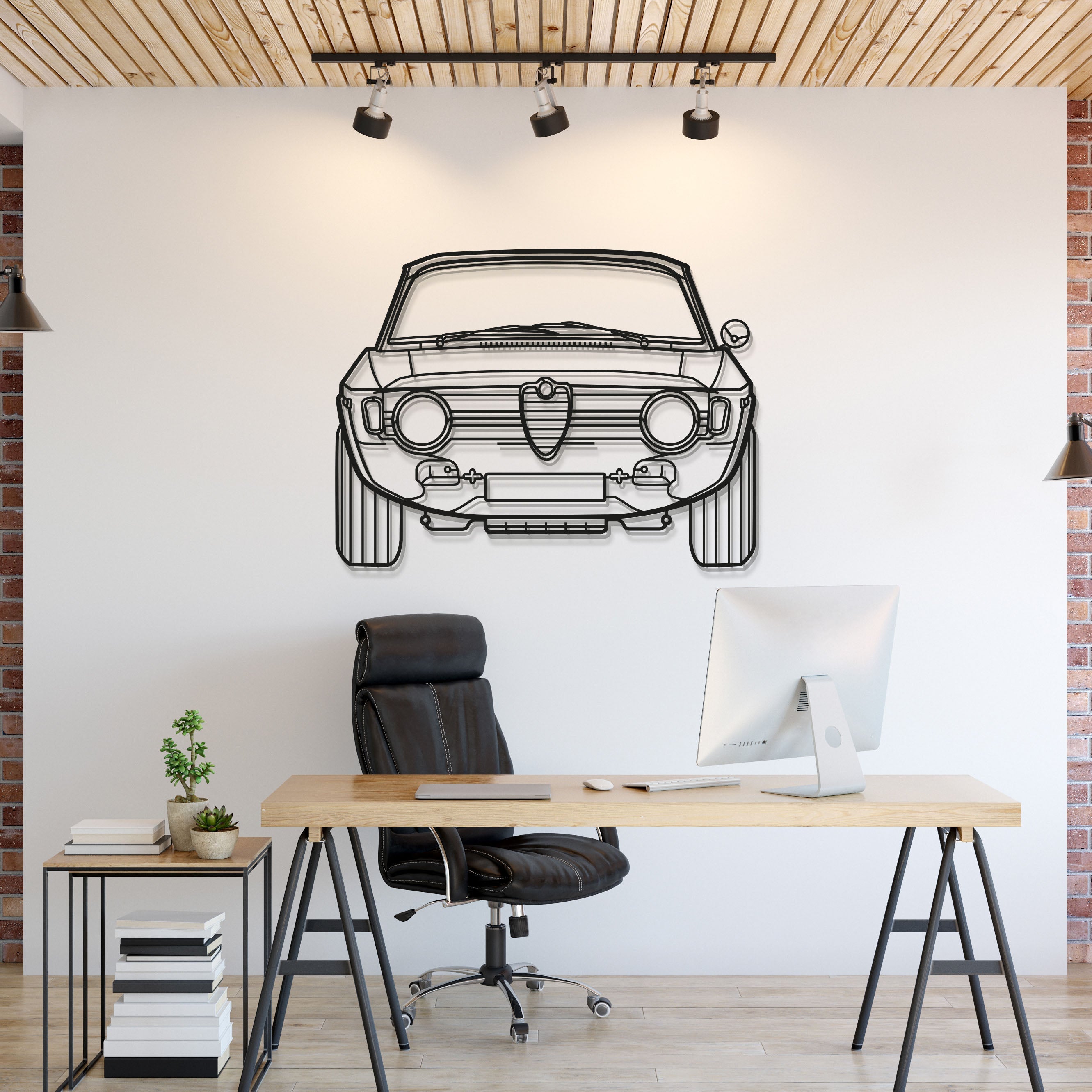 1967 Giulia Front View Metal Car Wall Art - MT0092