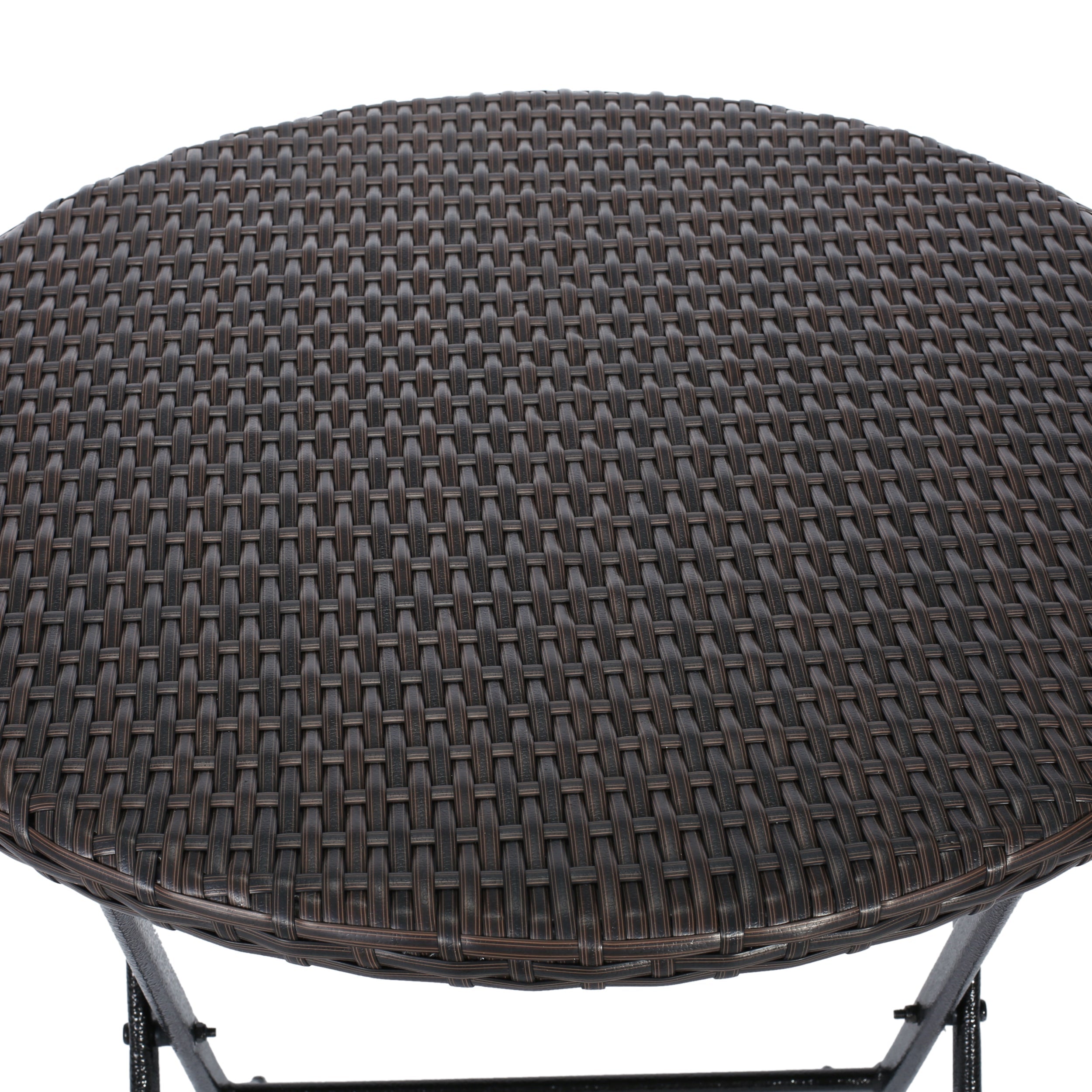 Outdoor 3-Piece Bistro Set with Water Resistant Cushions and 2 Chairs, Brown Multi