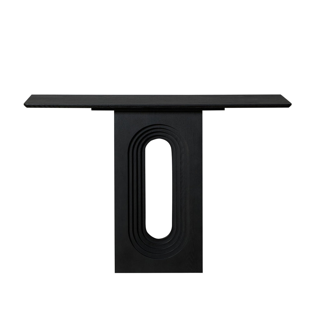 47.24 Inch Entryway Table for Living Room,Narrow Console Table with Unique Loopback Design, Modern Design MDF Sofa Table Entrance Table for Hallway, Entrance,Apartment ,Black
