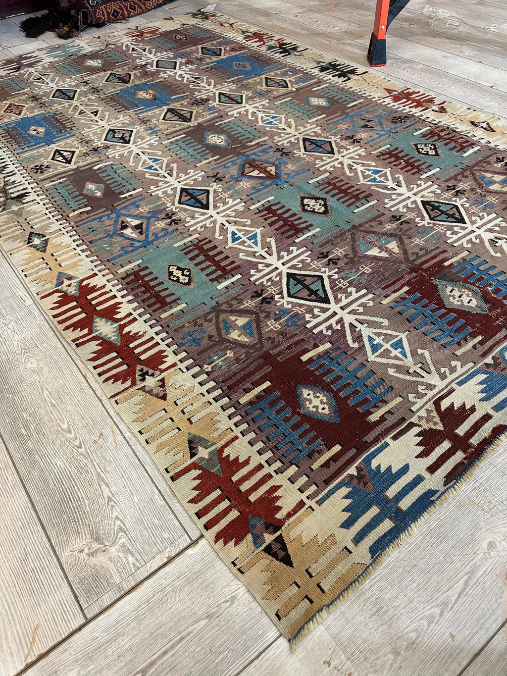 Reyhanli Anatolian 19th C Antique One Of A Kind Kilim Rug 5’ x 8’3”