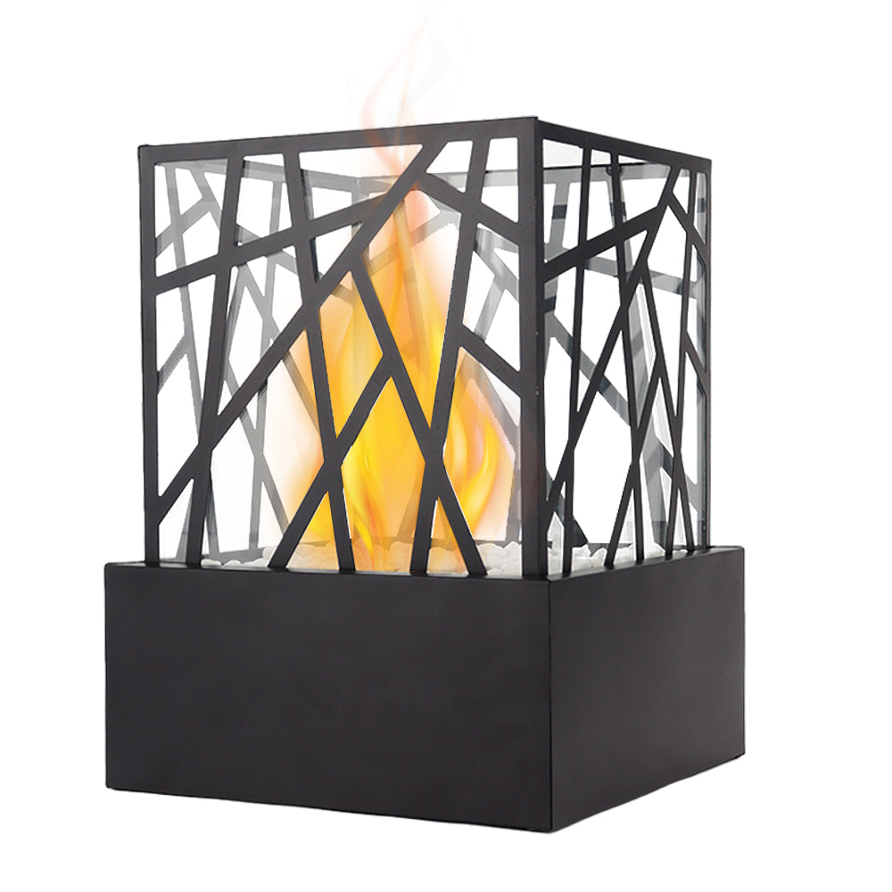 JHY DESIGN Portable Fire Pit Bowl 29cm H – Clean-Burning Bio Ethanol, Ventless, Indoor/Outdoor