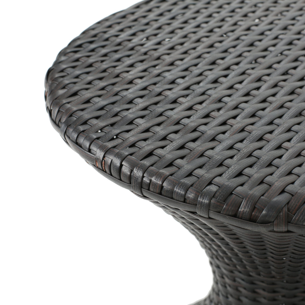 Highest-quality Wicker Hourglass-shaped Side Table, Brown Multi