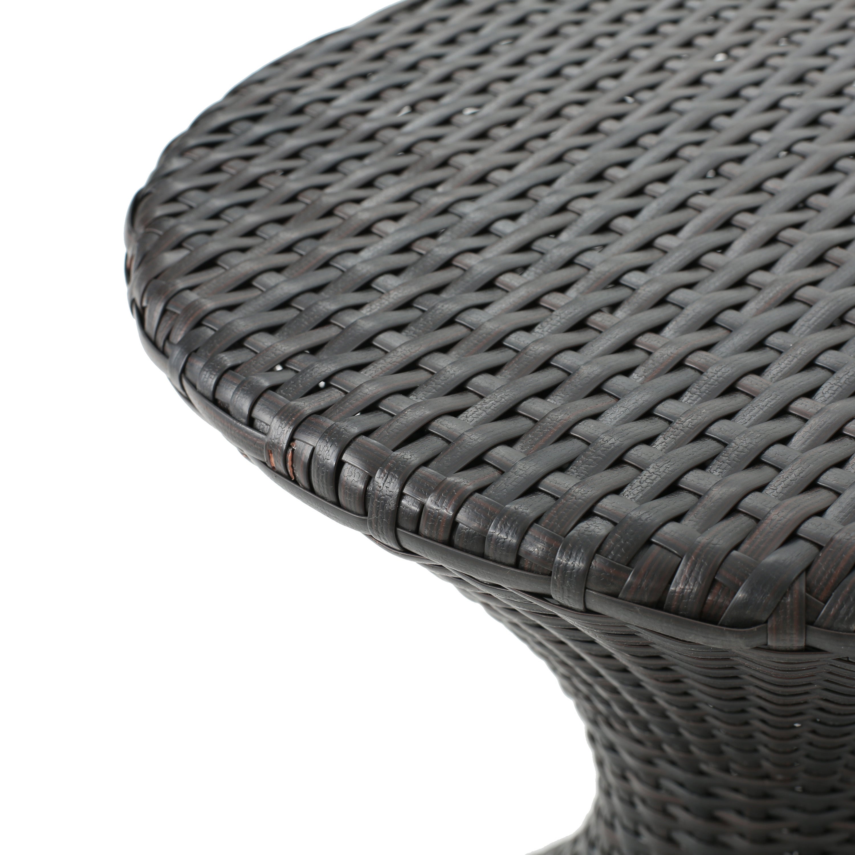 Highest-quality Wicker Hourglass-shaped Side Table, Brown Multi