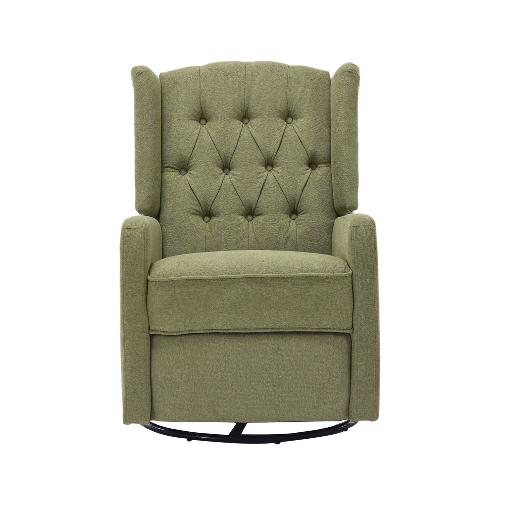COOLMORE Rocking Recliner Chair,360 Degree Swivel Nursery Rocking Chair,Glider Chair,Modern Small Rocking Swivel Recliner Chair for Bedroom,Living Room Chair Home Theater Seat (Ovive Green)