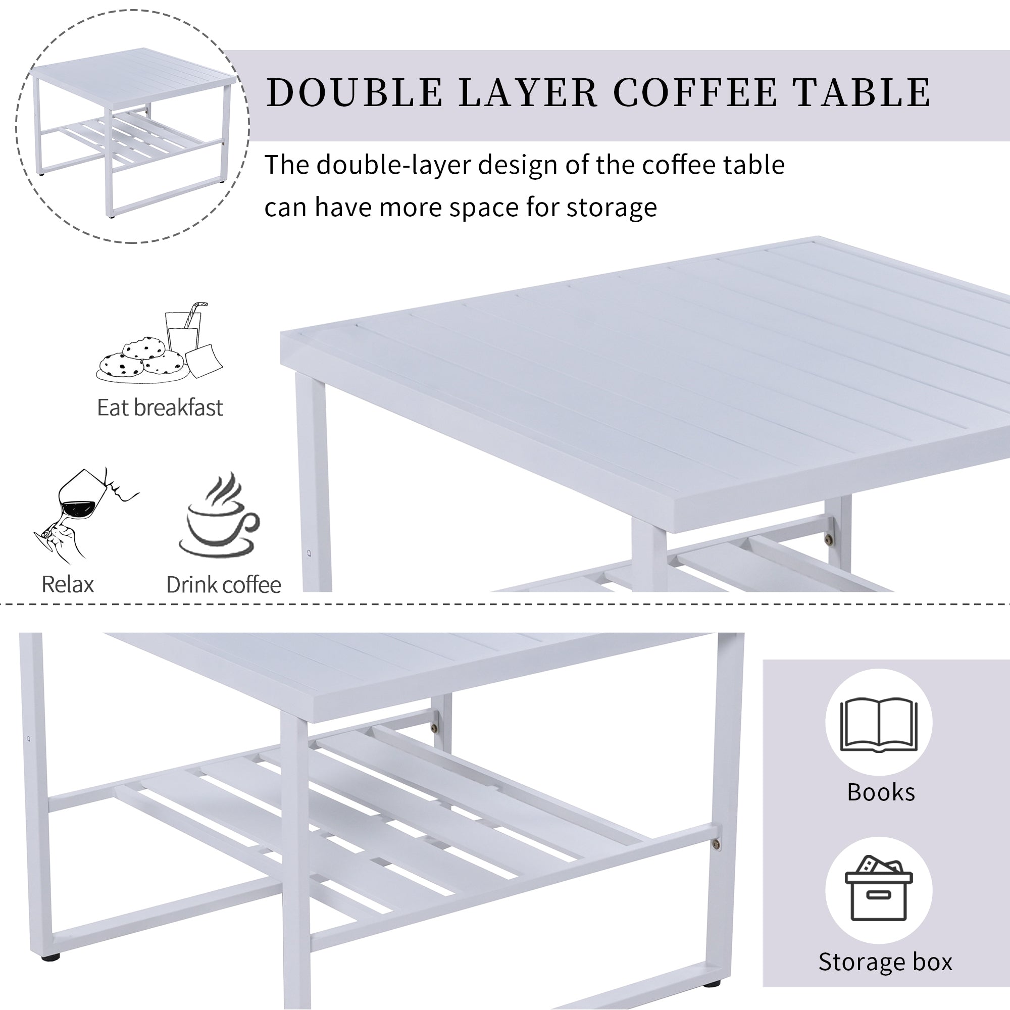 [Not allowed to sell to Wayfair]U_Style Industrial Style Outdoor Sofa Combination Set With 2 Love Sofa,1 Single Sofa,1 Table,2 Bench