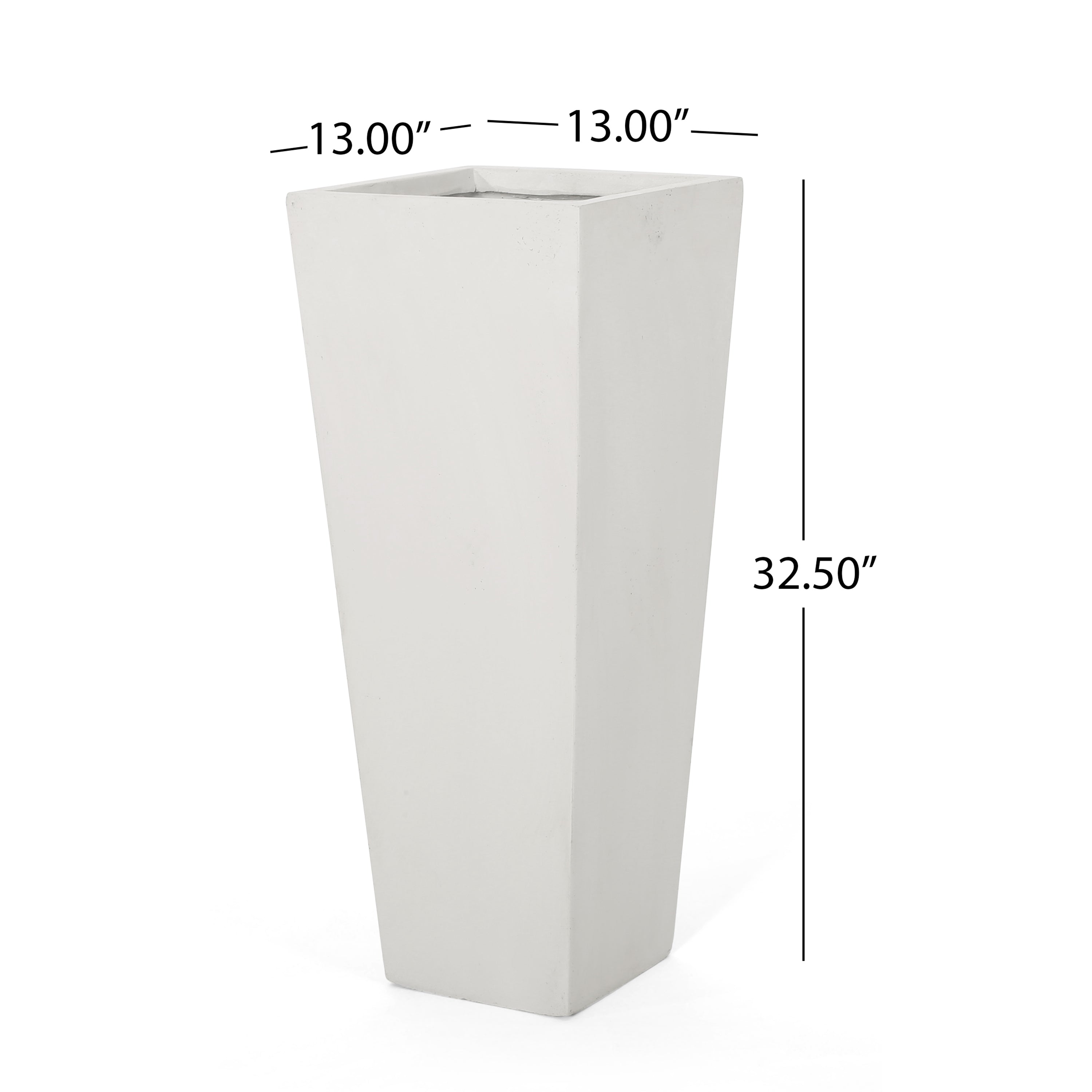 13' x 32.5' Cast Stone Planter Magnesium Oxide, Matte White