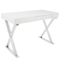 Luster Contemporary Desk in White by LumiSource