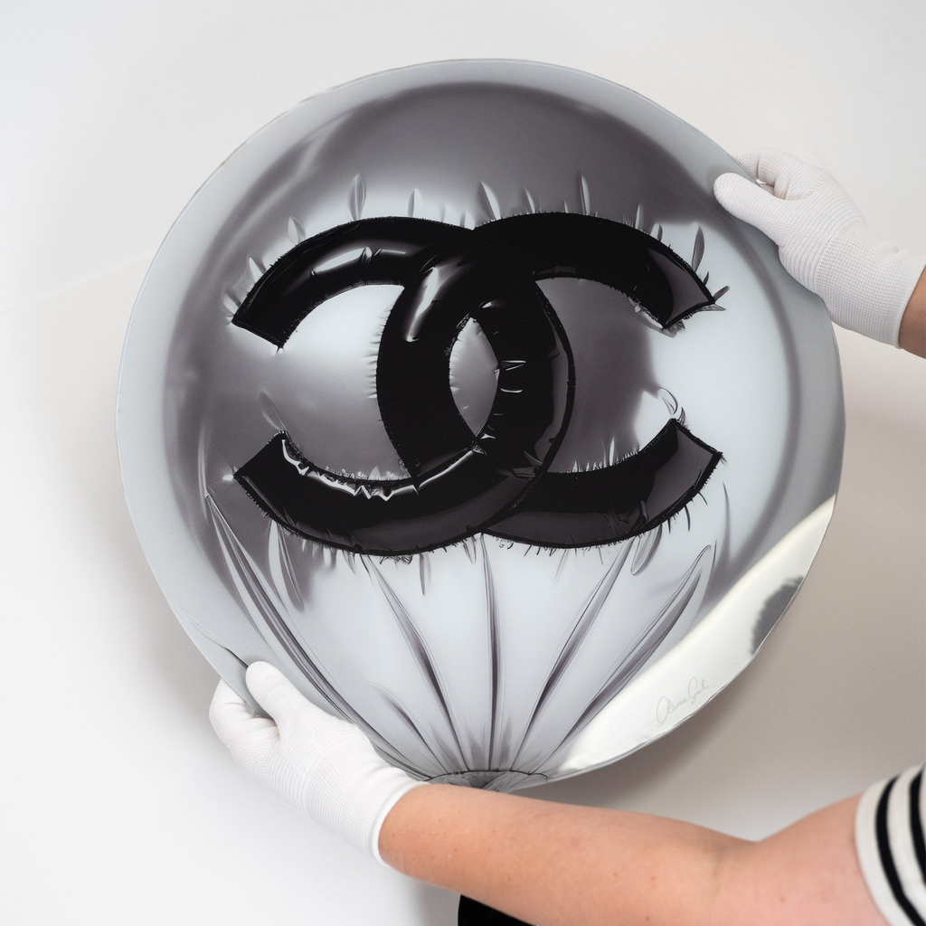 Designer-Inspired Luxe Acrylic Balloon Wall Art with Ribbon
