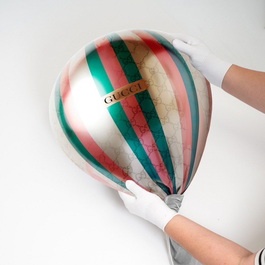 Designer-Inspired Luxe Acrylic Balloon Wall Art with Ribbon