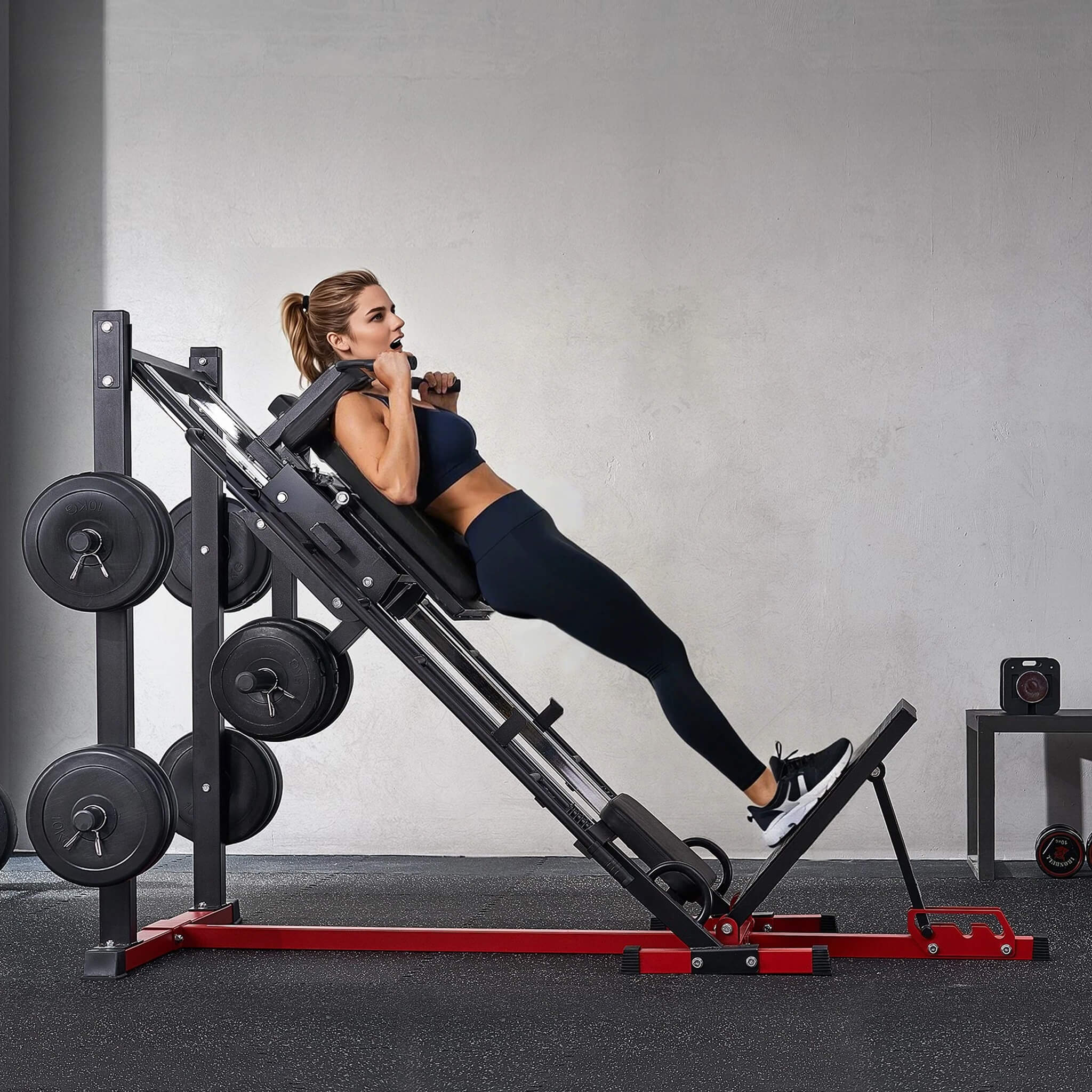 2000LBS Adjustable Leg Press And Hack Squat Machine For Home Gym Workouts (SAK53148)
