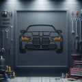 2020 M4 Coupe Competition Front View Metal Neon Car Wall Art - MTN0072