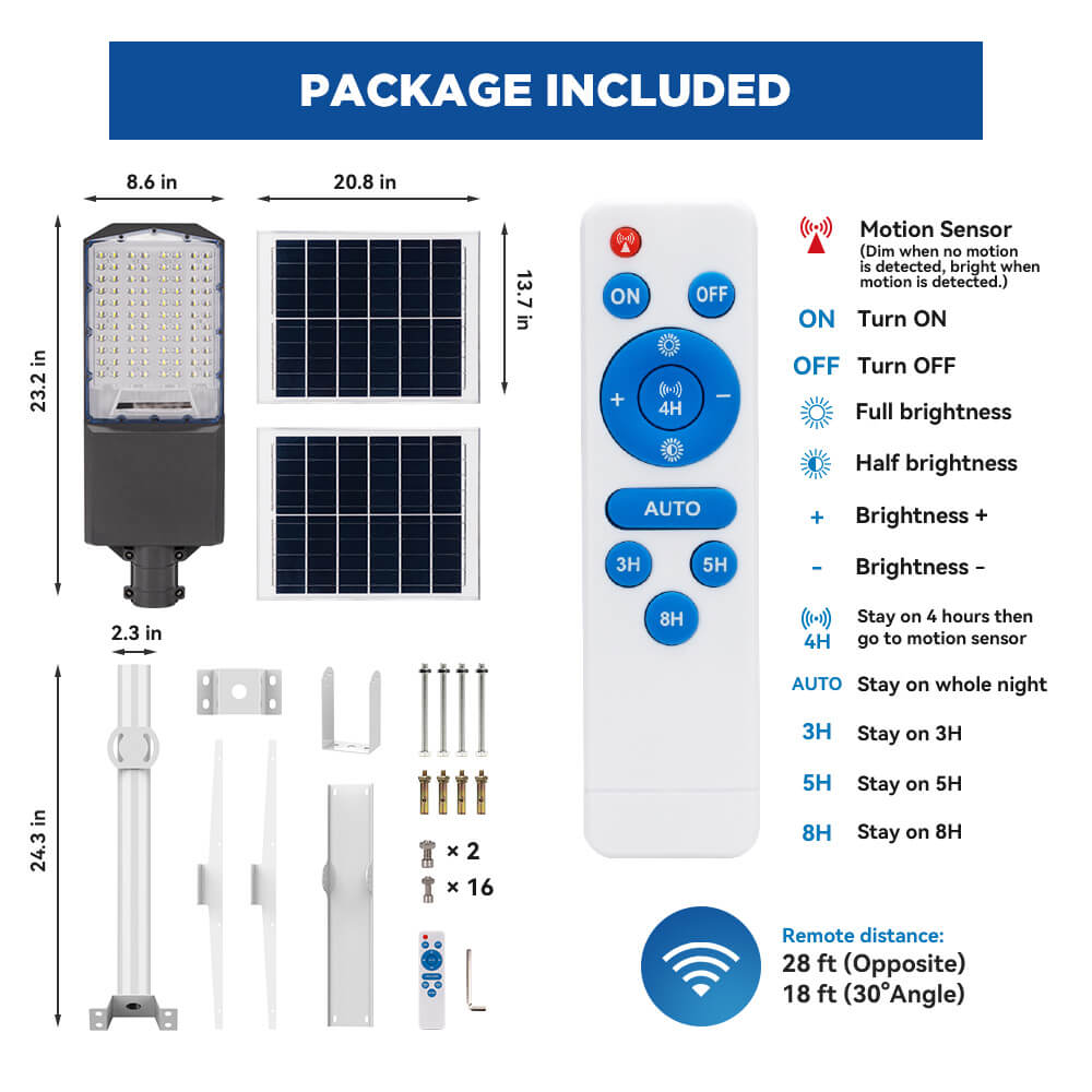 1200W 1500W Solar Parking lot Light -40000lumens