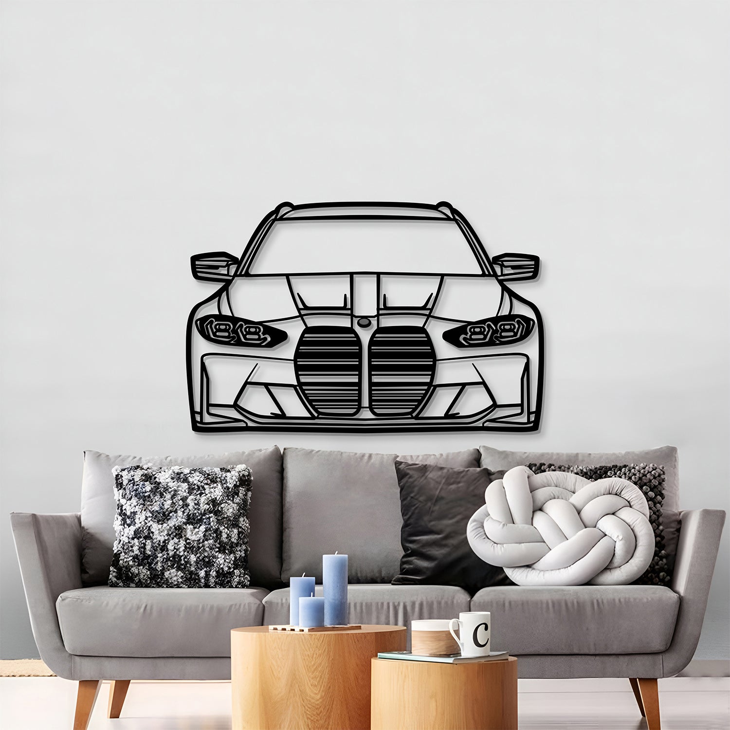 2023 G81 M3 Touring Front View Metal Car Wall Art - MT1327