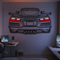 2024 Z06 C8 Corvette Back View Metal Neon Car Wall Art -MTN0256