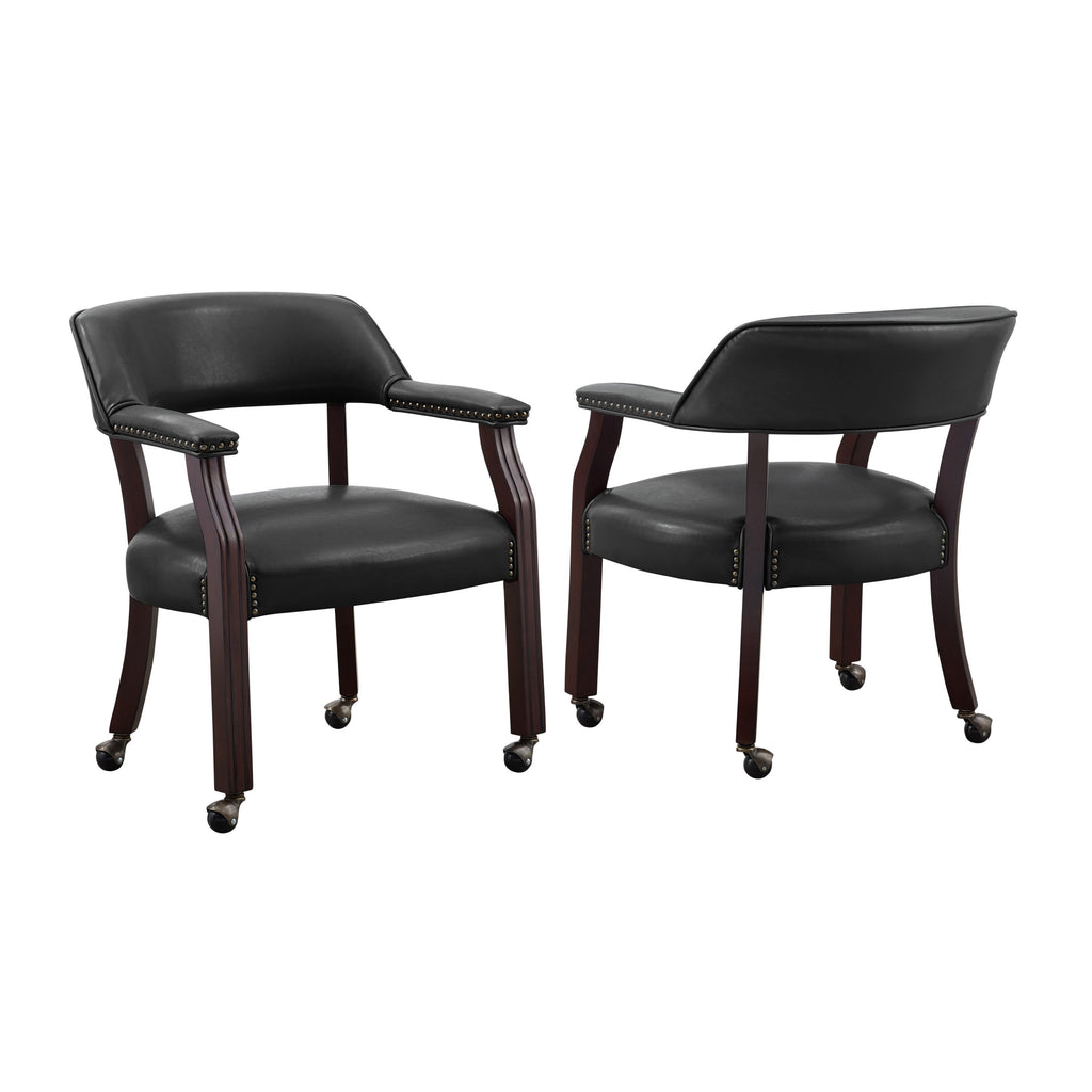 Tournament - Arm Chair With Casters - Medium Cherry