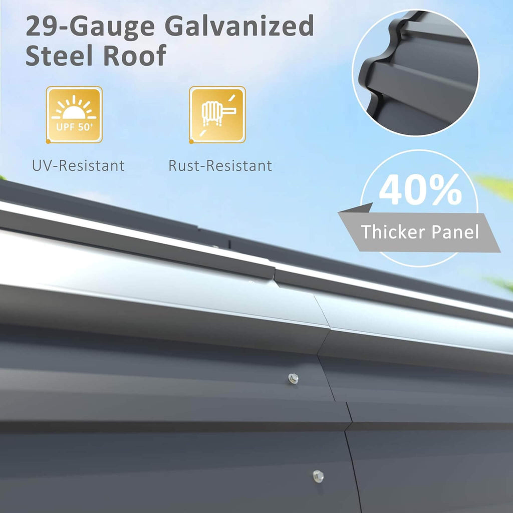 [20x20FT] Heavy Duty Extra Large 2 Car Metal Carport Kit For Cars, Boats, And Trucks (SAK46135)