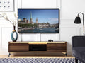 Raceloma Walnut & Chrome Finish TV Stand (w/ LED)