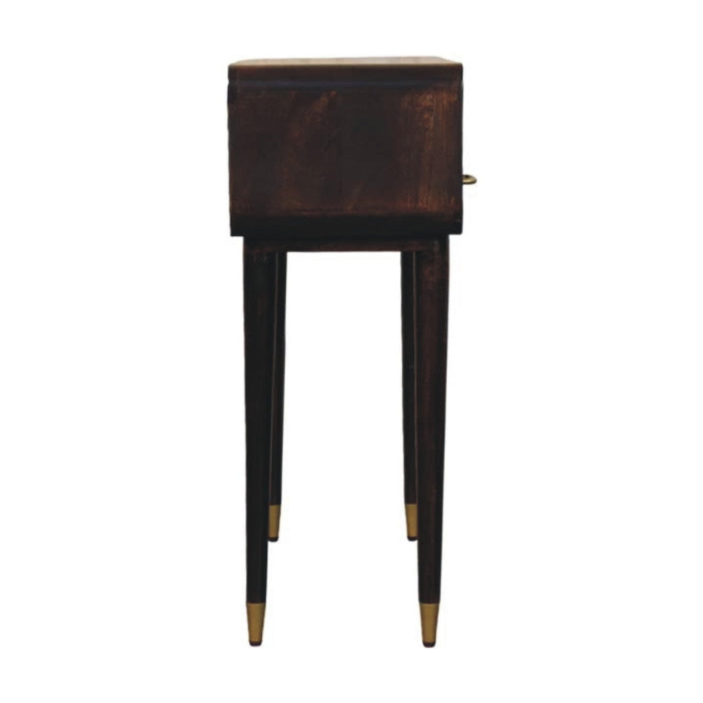 Solid Wood Apollo Loop Console Desk,Brown with 2-Drawers,1-shelf