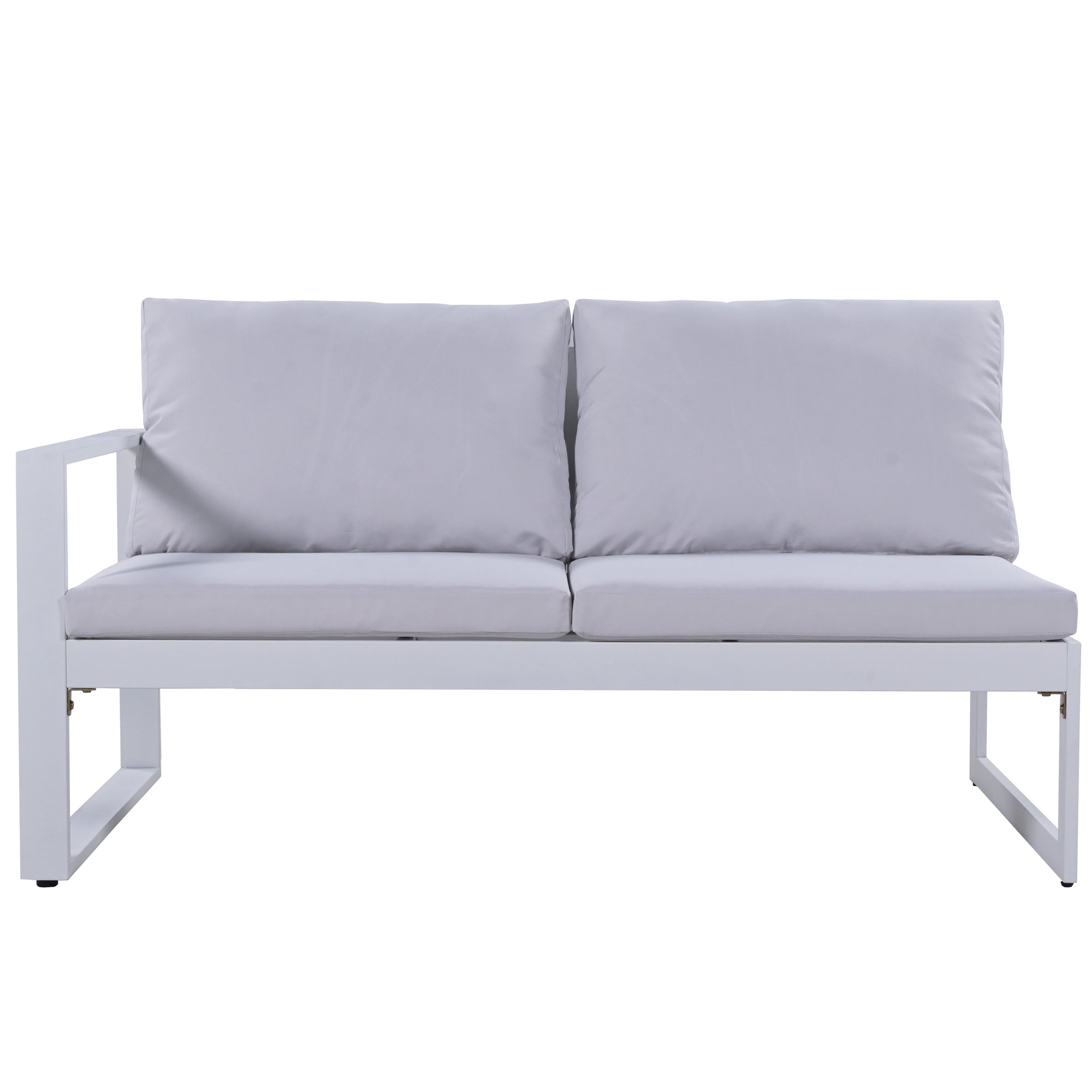 [Not allowed to sell to Wayfair]U_Style Industrial Style Outdoor Sofa Combination Set With 2 Love Sofa,1 Single Sofa,1 Table,2 Bench