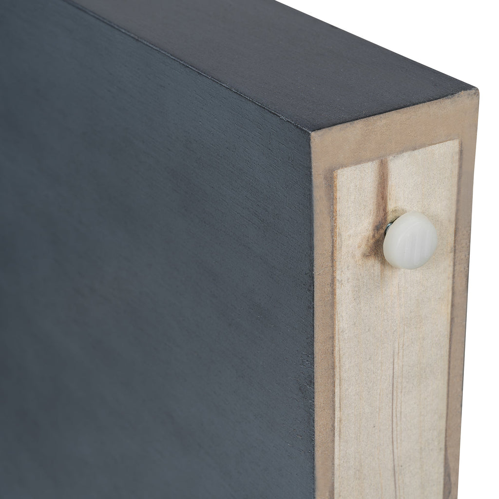 TREXM Rustic Console Table with Fluted Drawer Front, Entryway Table with Curved Corners & Thick Legs, Sturdy Sofa Table for Hallway & Living Room (Dark Navy)
