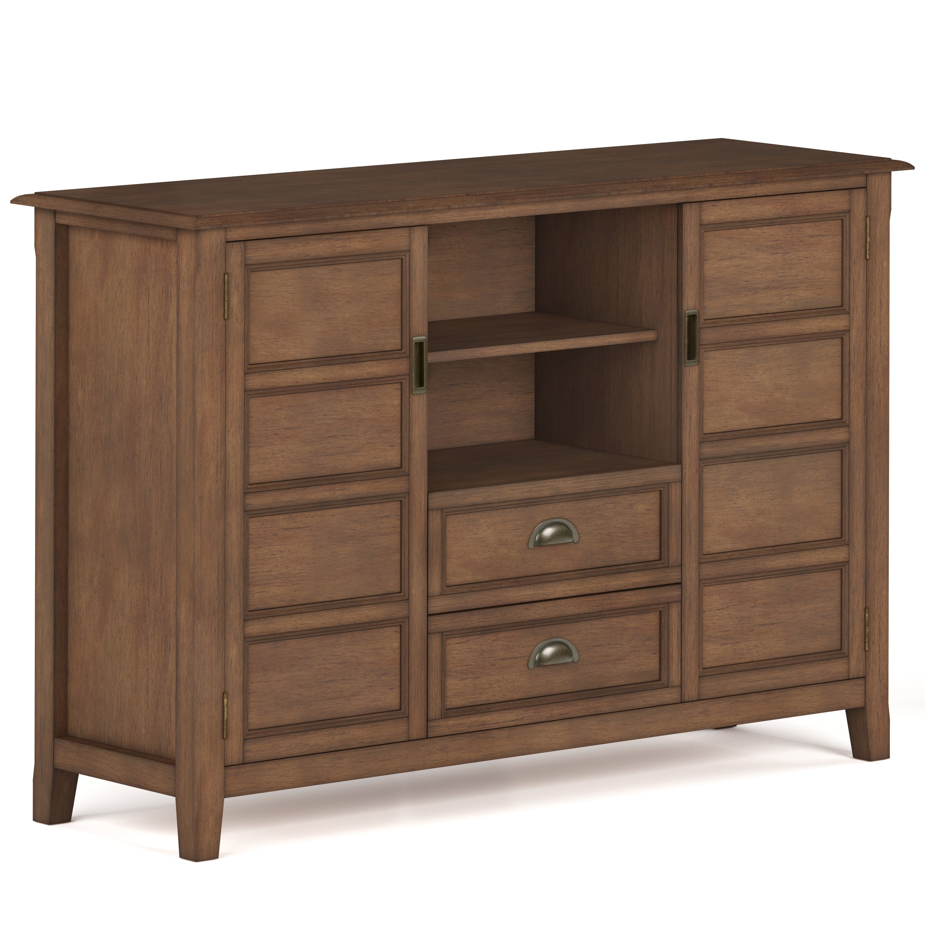 Burlington - Tall TV Media Stand - Rustic Natural Aged Brown