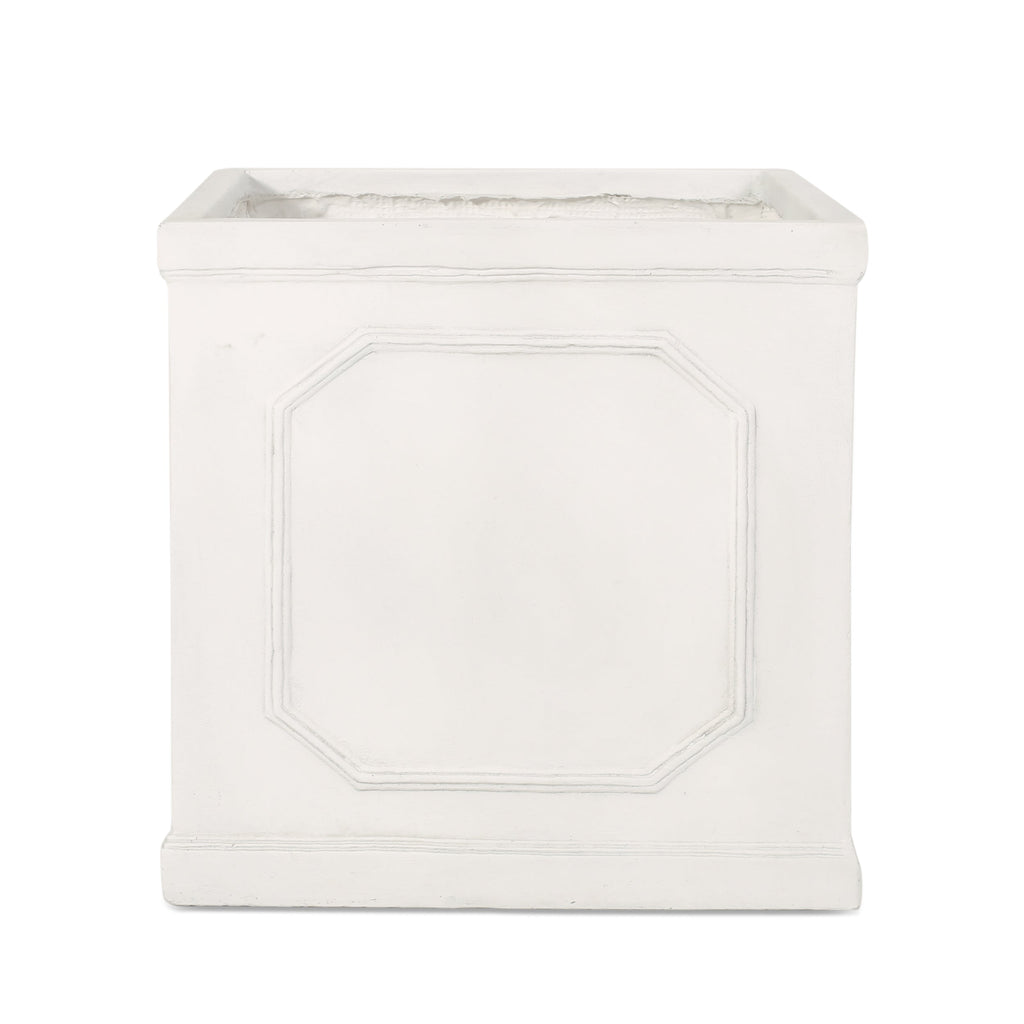 17.75 x 18.50 Antique White MGO Planter