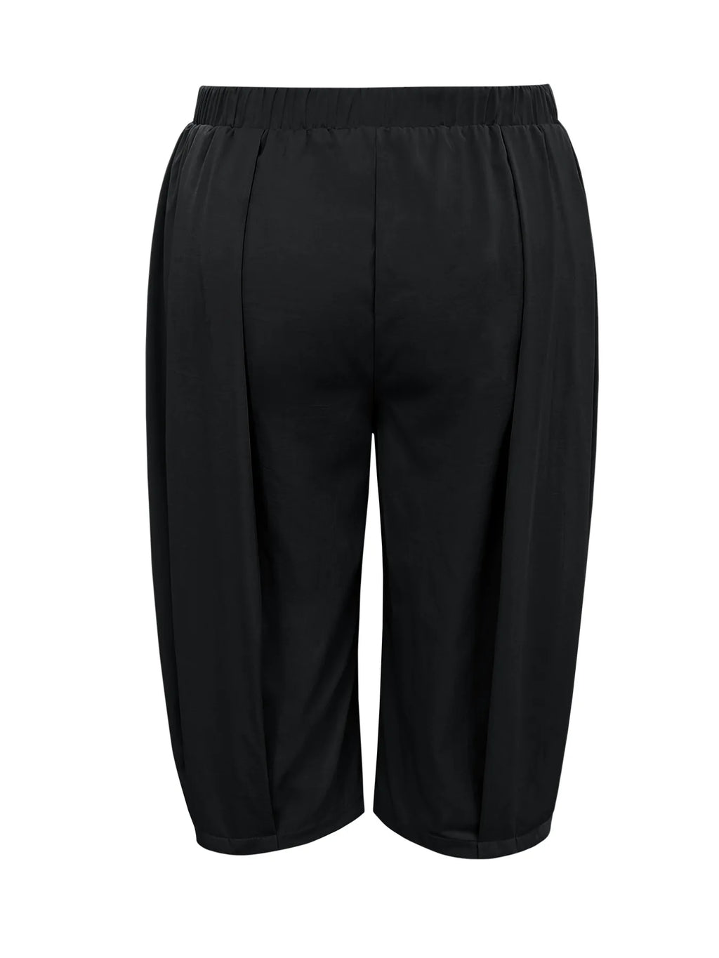 Plus Size Wide Leg Pleated Detail Cropped Pants
