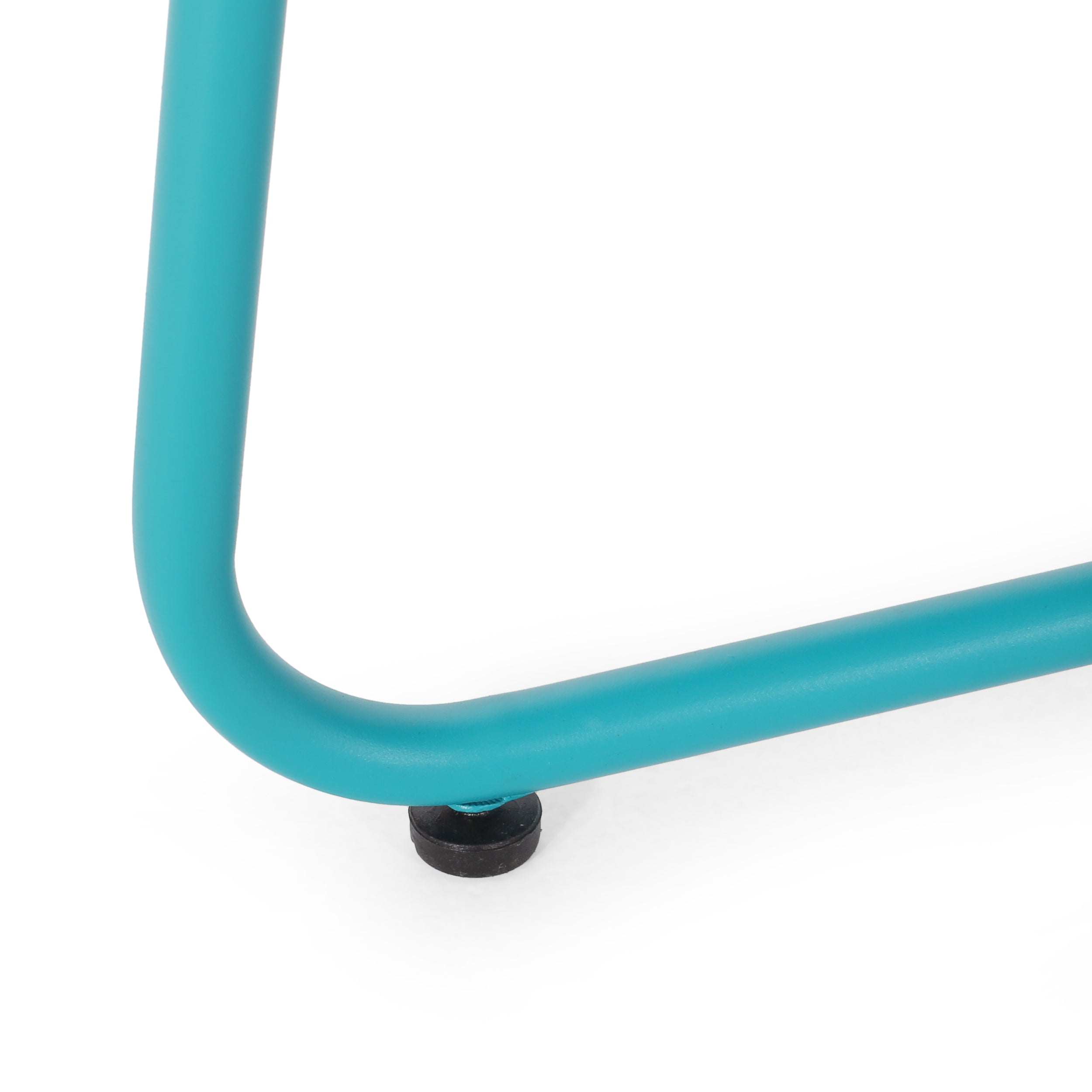 18' Outdoor Steel Side Table with X-Shape Bottom Crossing Legs, Teal