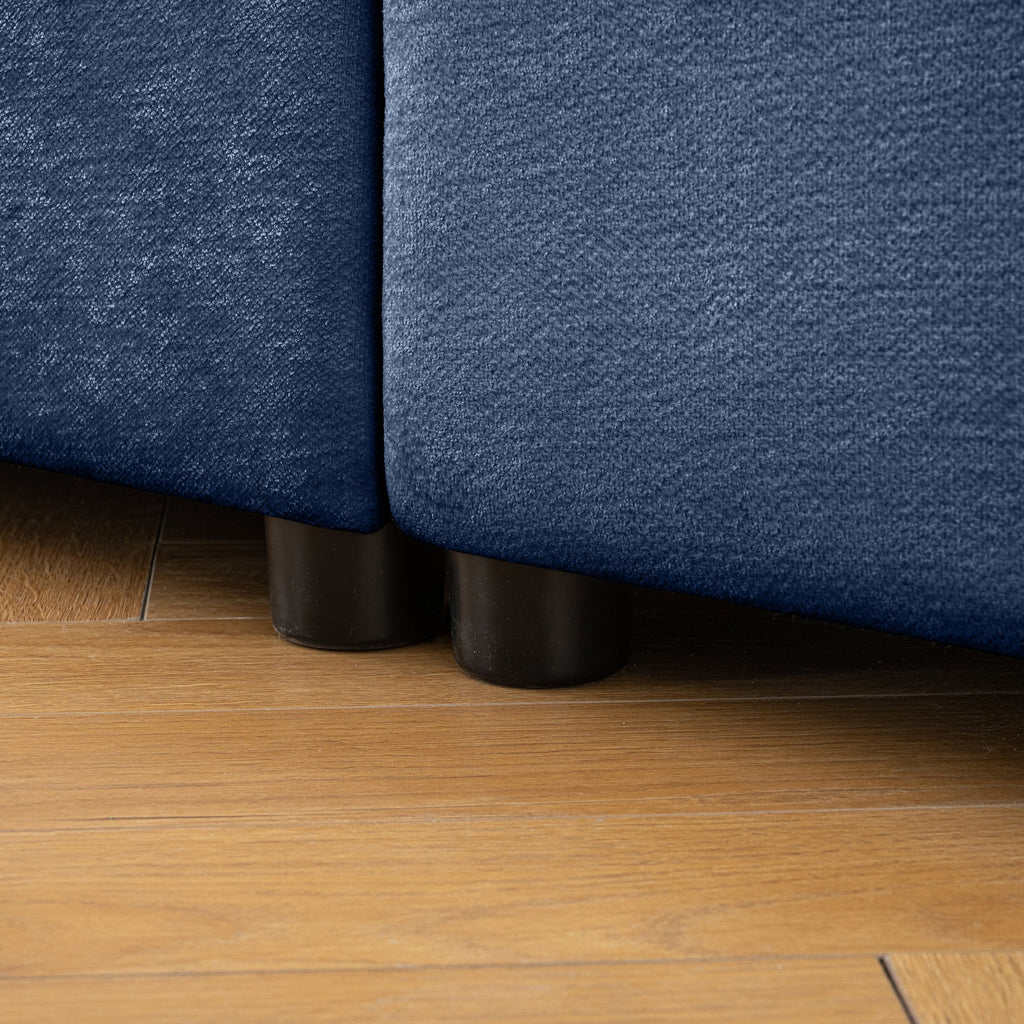 Modular Sectional Sofa with Storage, Cylindrical Backrest and Armrests Deep Comfortable Seating,Durable and Supportive for Living Room,4 Seat Sofa,Blue