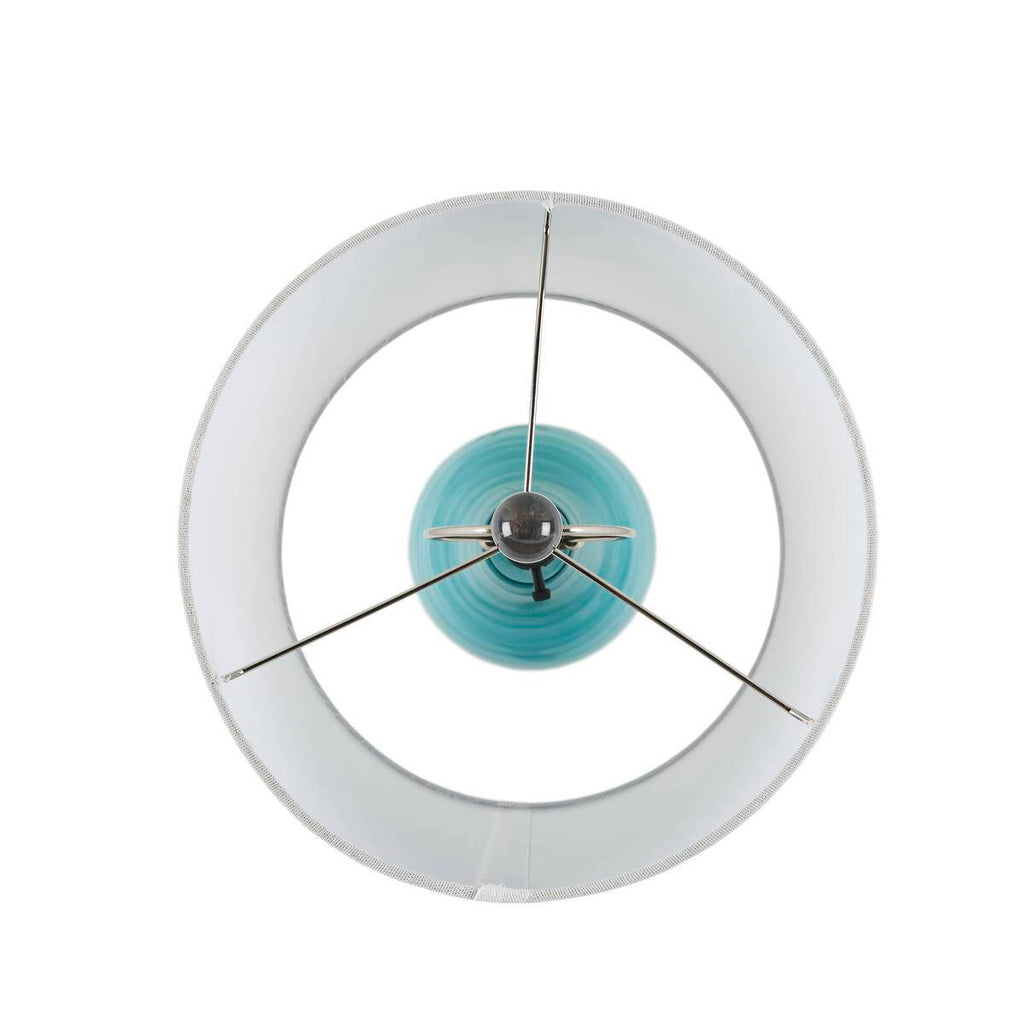 Blue Aqua Swirl Blown Glass Table Lamp Aqua See below